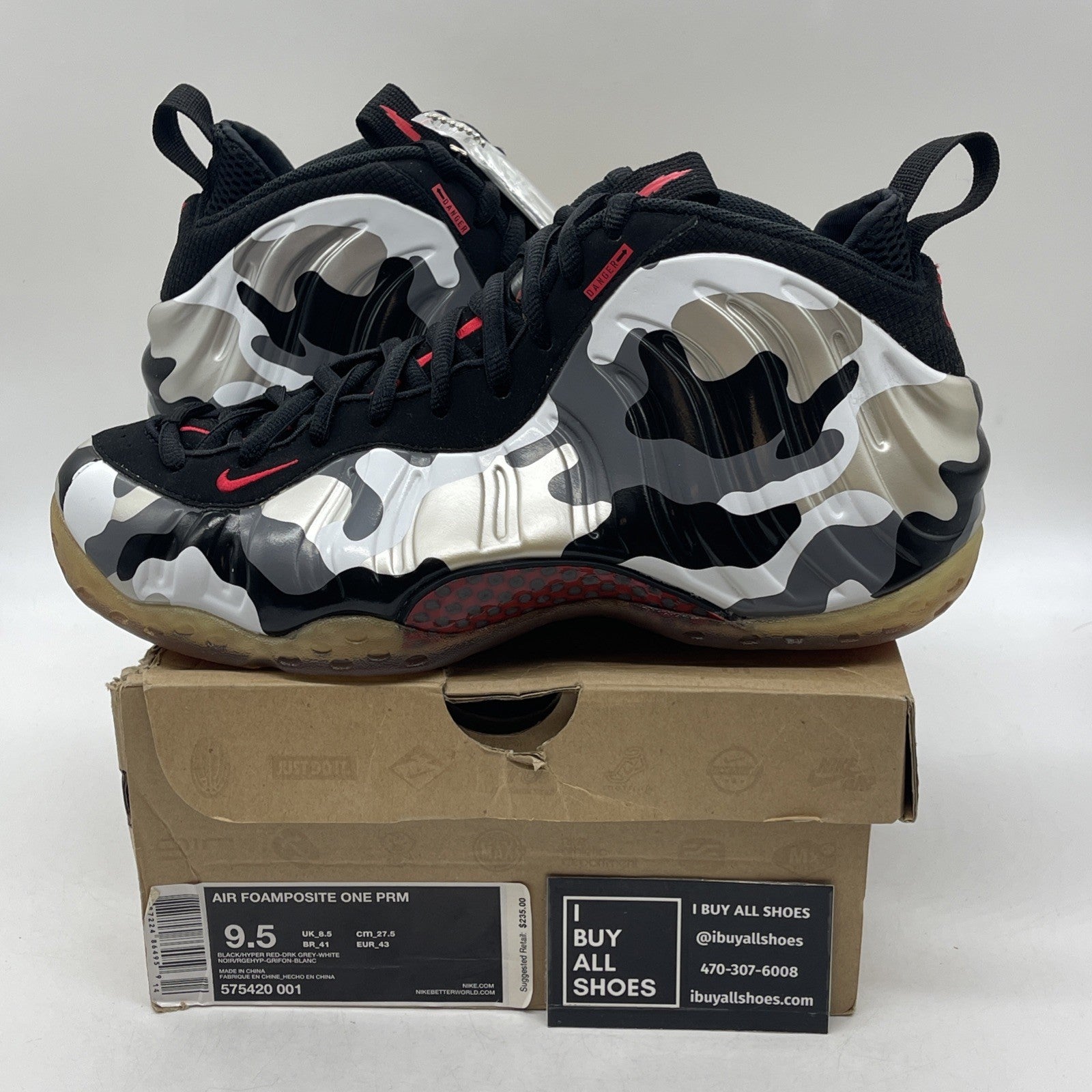 Size 9.5 - Nike Air Foamposite One PRM Fighter Jet (575420-001)