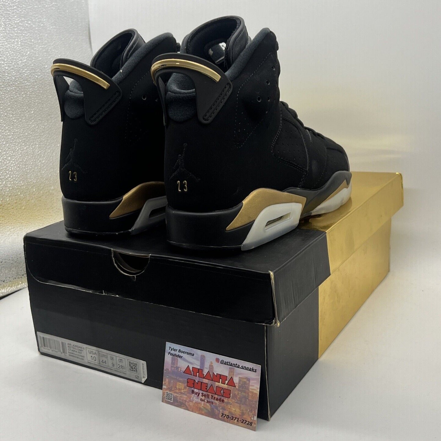 Size 10 - Jordan 6 Retro Defining Moments 2020 Black Gold Suede (CT4954-007)