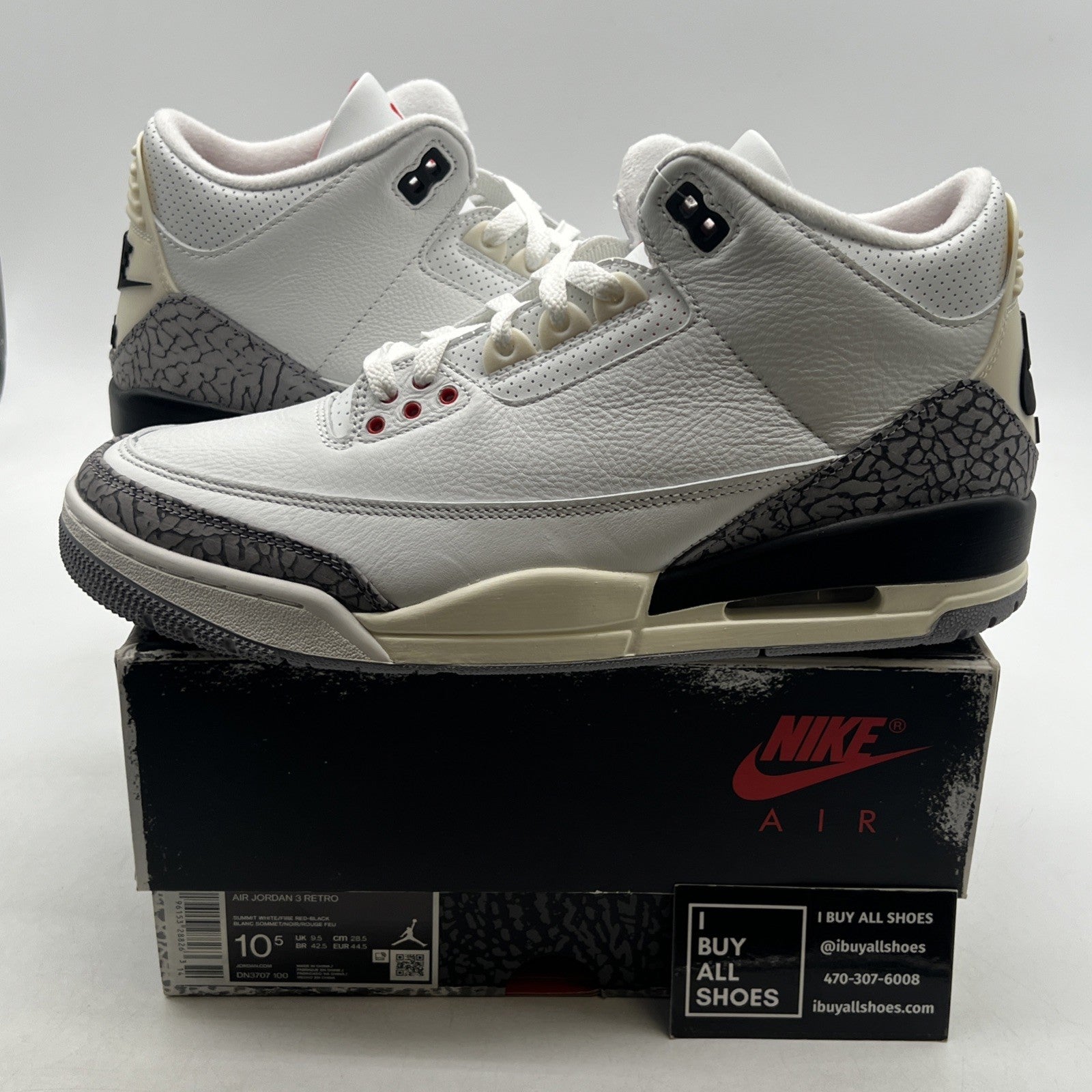 Size 10.5 - Air Jordan 3 Retro  White Cement Reimagined (DN3707-100)