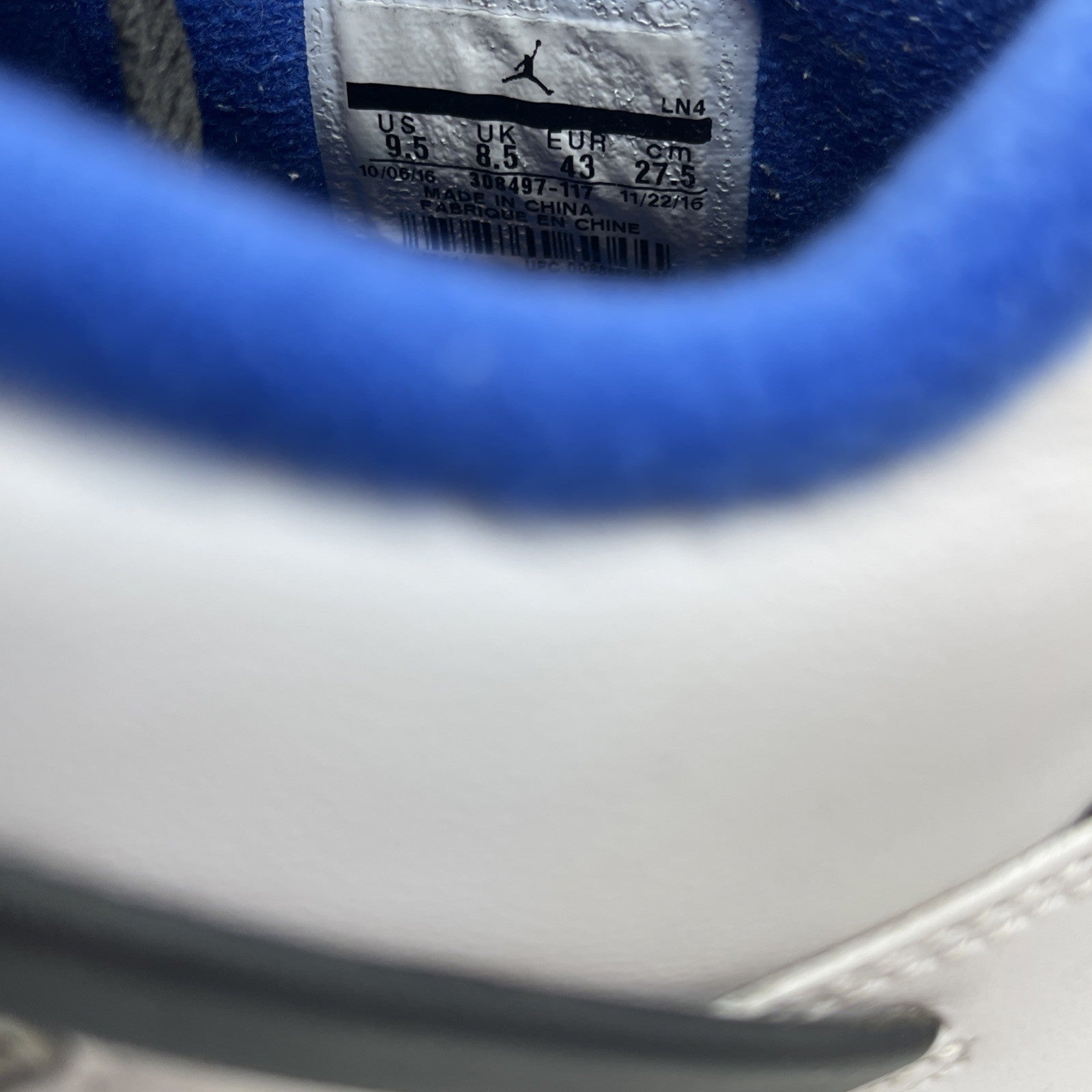 Size 9.5 - Jordan 4 Retro Mid Motorsports Blue White Leather (308497-117)