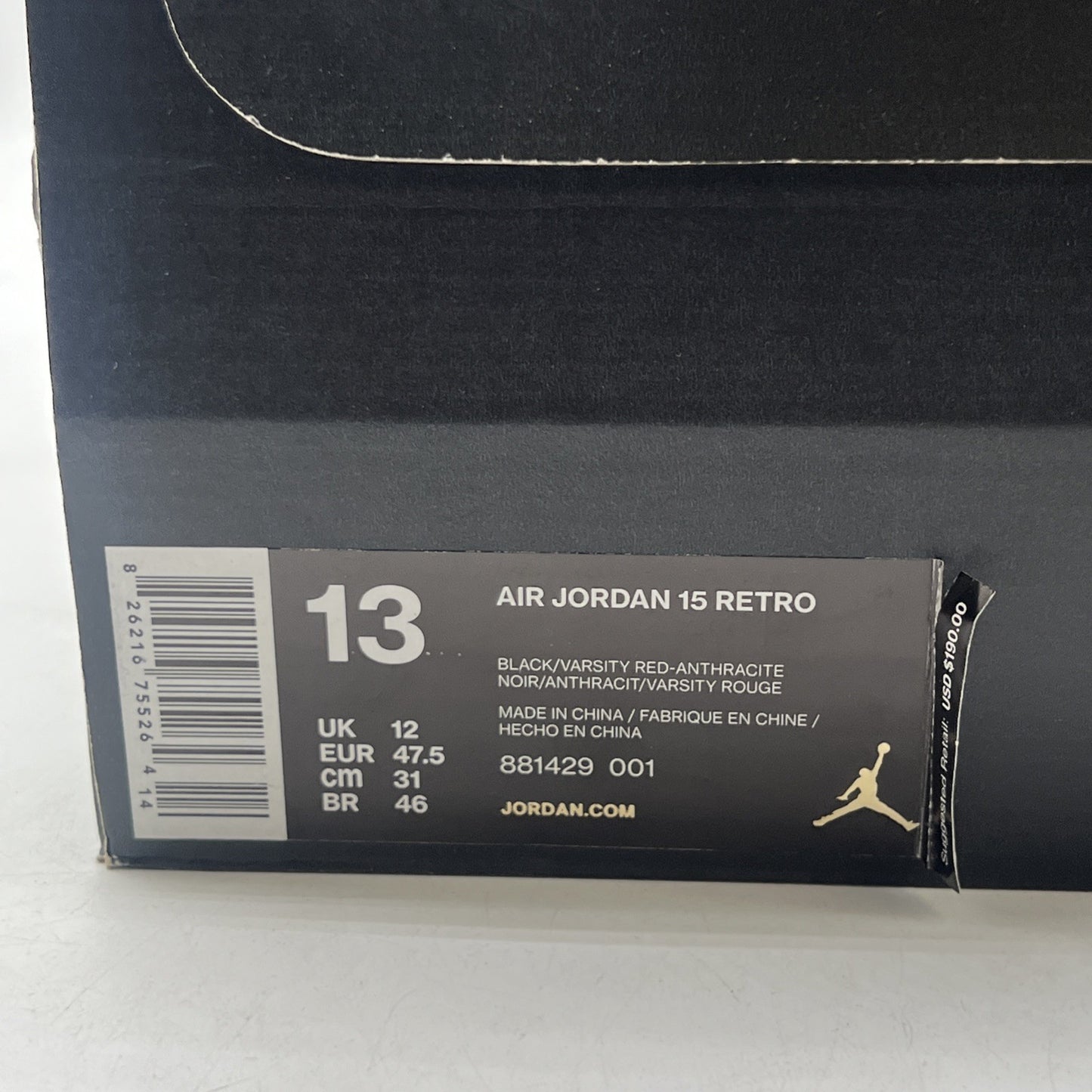 Size 13 - Air Jordan 15 Retro 2017 Stealth (881439-001)