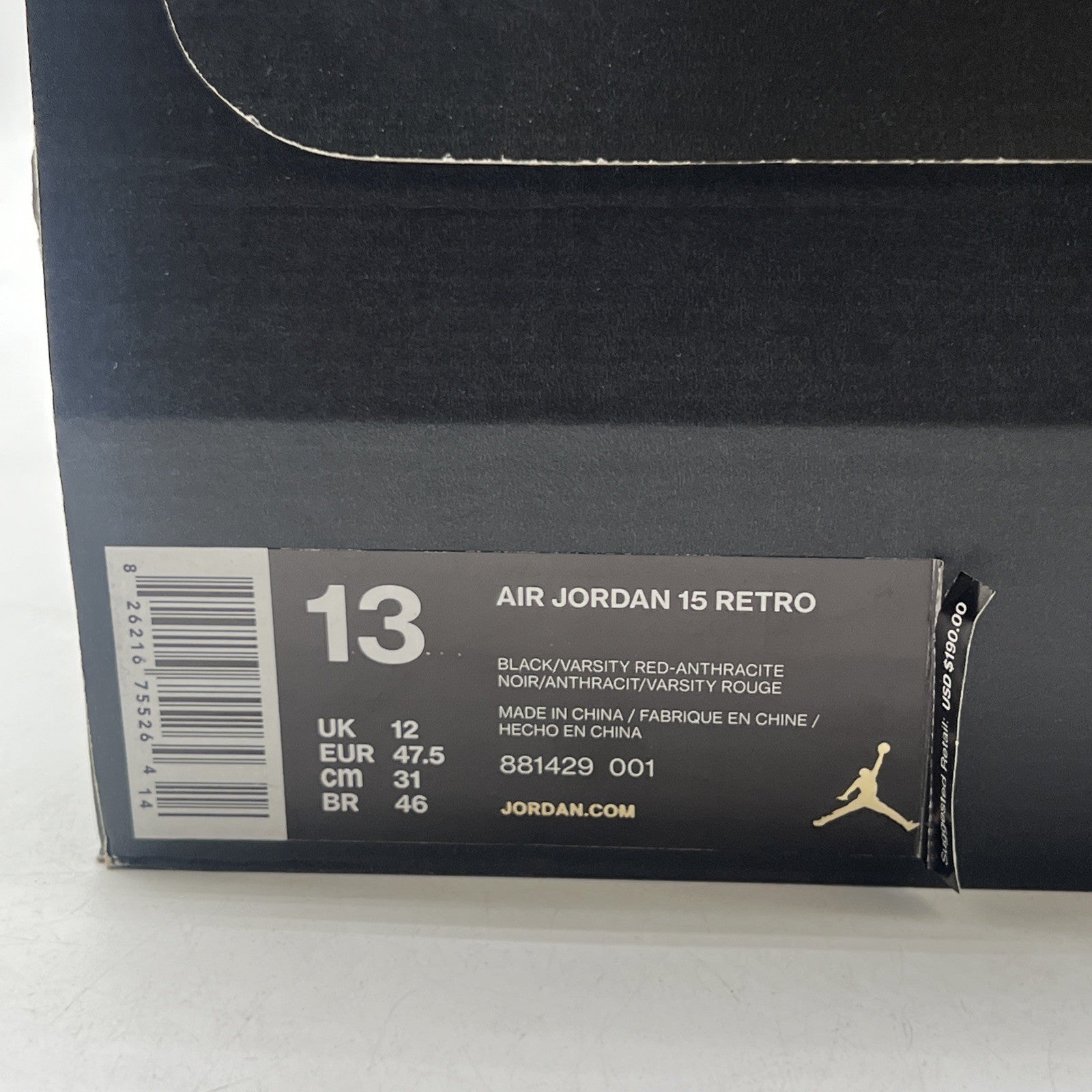 Size 13 - Air Jordan 15 Retro 2017 Stealth (881439-001)