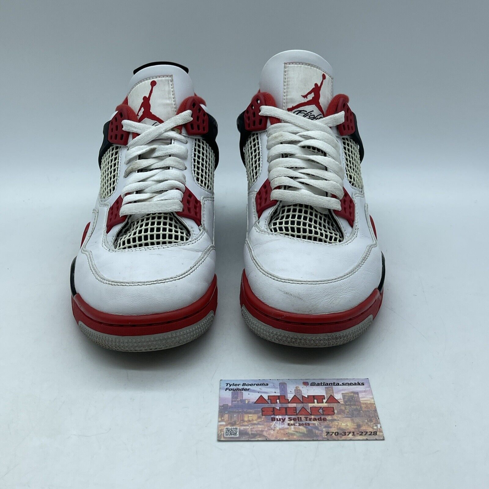 Size 8 - Jordan 4 Retro OG Mid Fire Red Black Grey White Leather (DC7770-160)