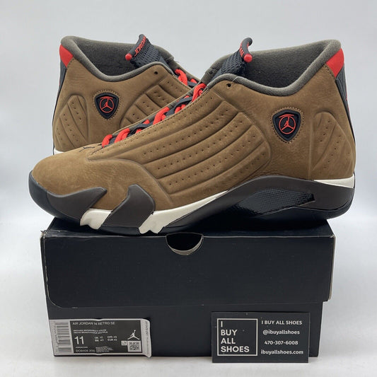 Size 11 - Air Jordan 14 Retro Winterized Brown Red White Black Suede DO9406-200