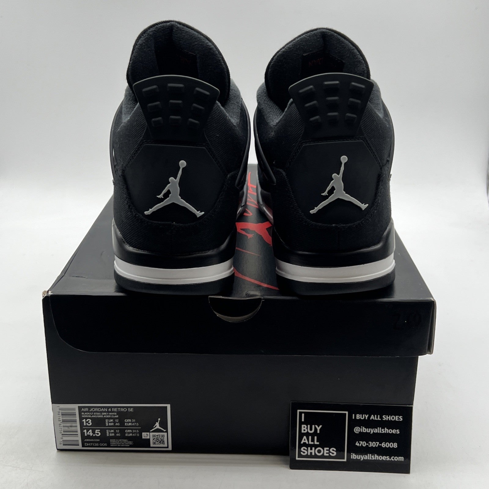 Size 13 - Air Jordan 4 Retro SE Mid Black Canvas (DH7138-006)