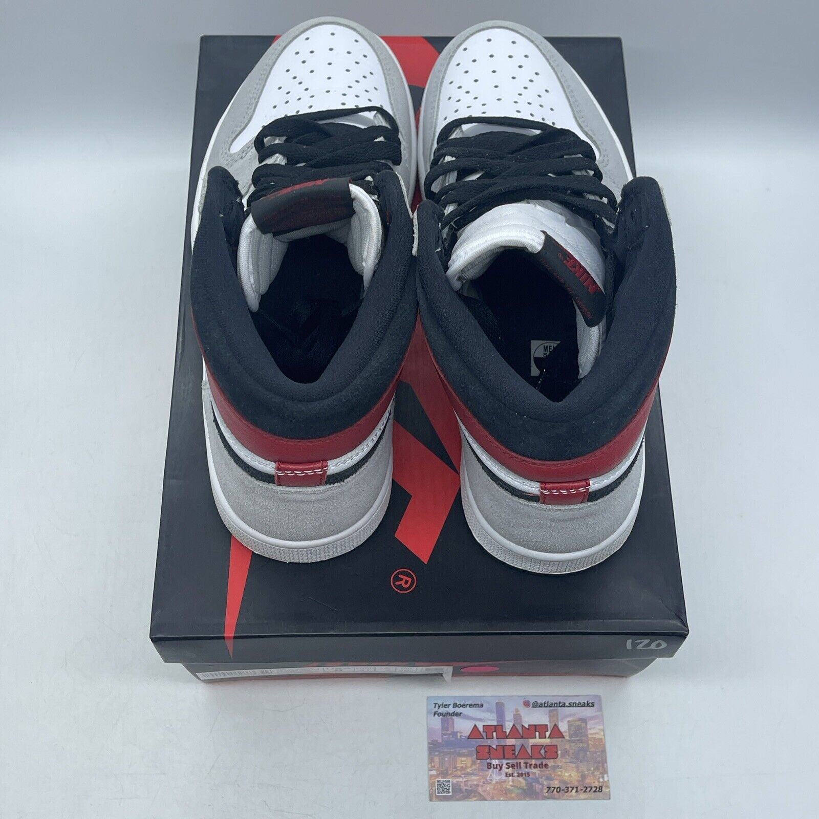 Size 8 - Jordan 1 Retro High OG Smoke Gray 2020 Red Black White (555088-126)