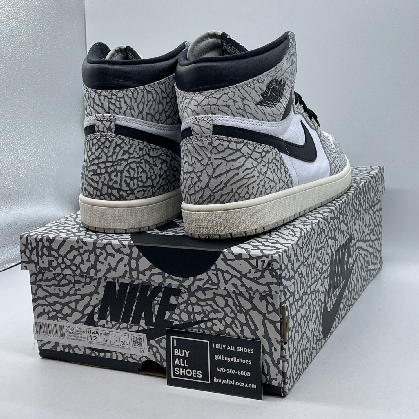 Size 12 - Air Jordan 1 Retro OG High White Cement White Grey Suede (DZ5485-052)