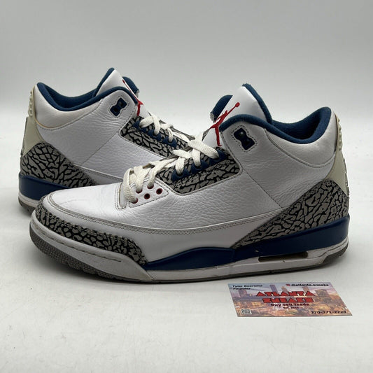 Size 10 - Air Jordan 3 Retro 2011 True Blue (136064-104)