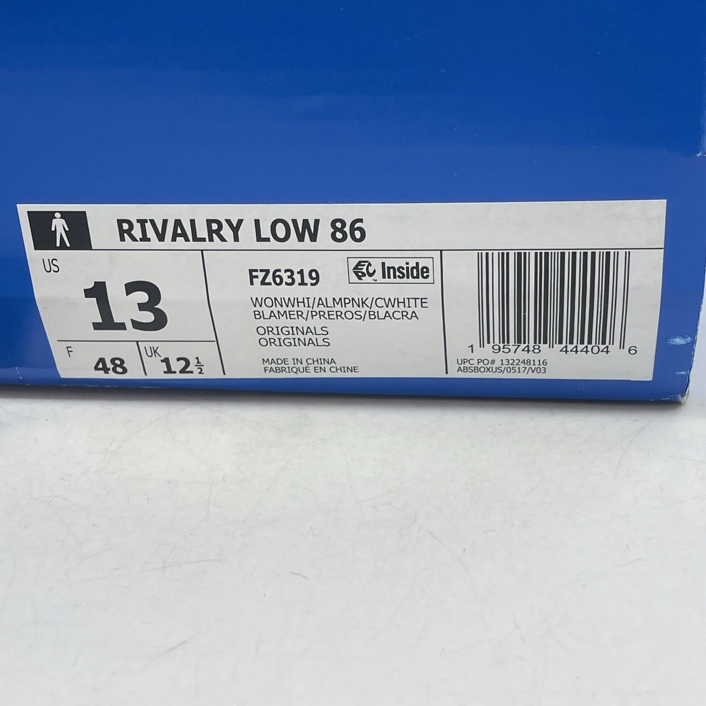 Size 13 - Adidas Rivalry 86 Low Wonder White Almost Pink (FZ6319)
