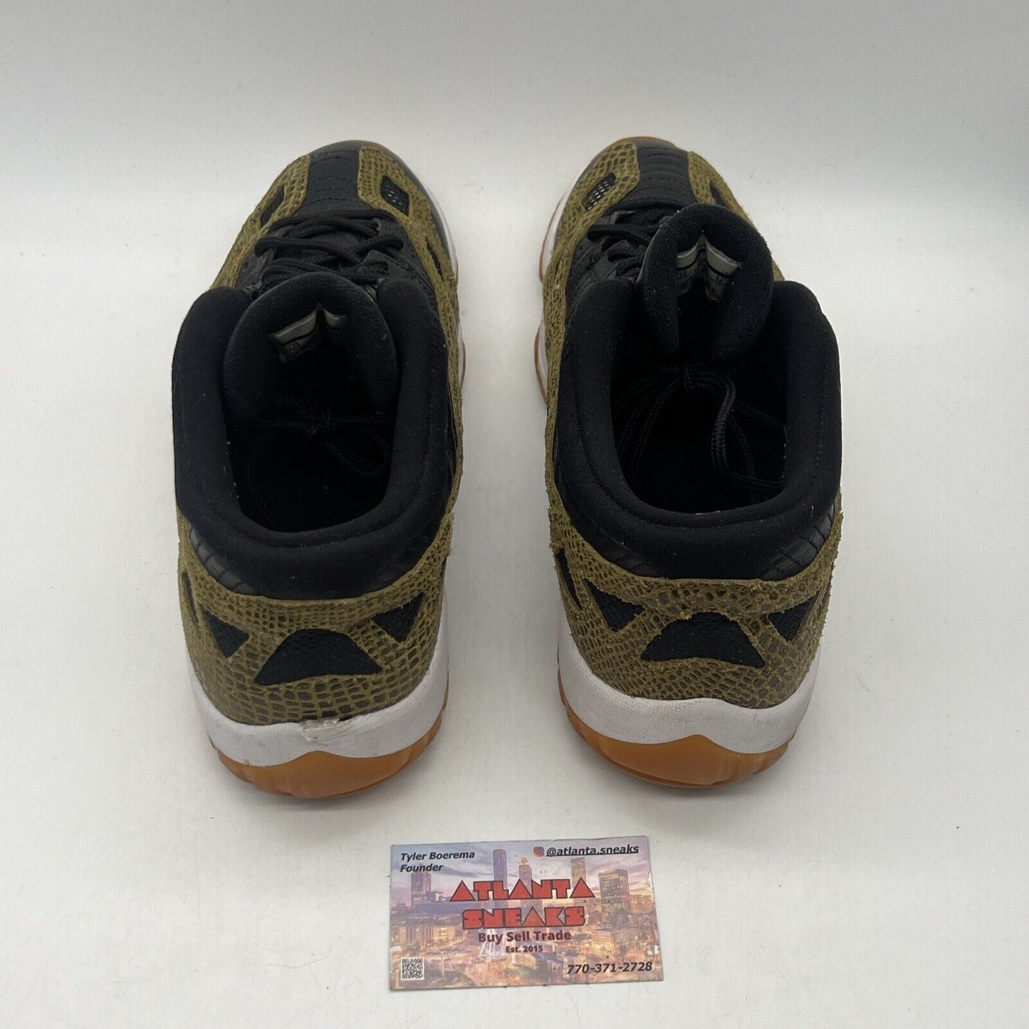 Size 12 - Air Jordan 11 IE Croc Black White Green Gum Leather Used (306008-013)