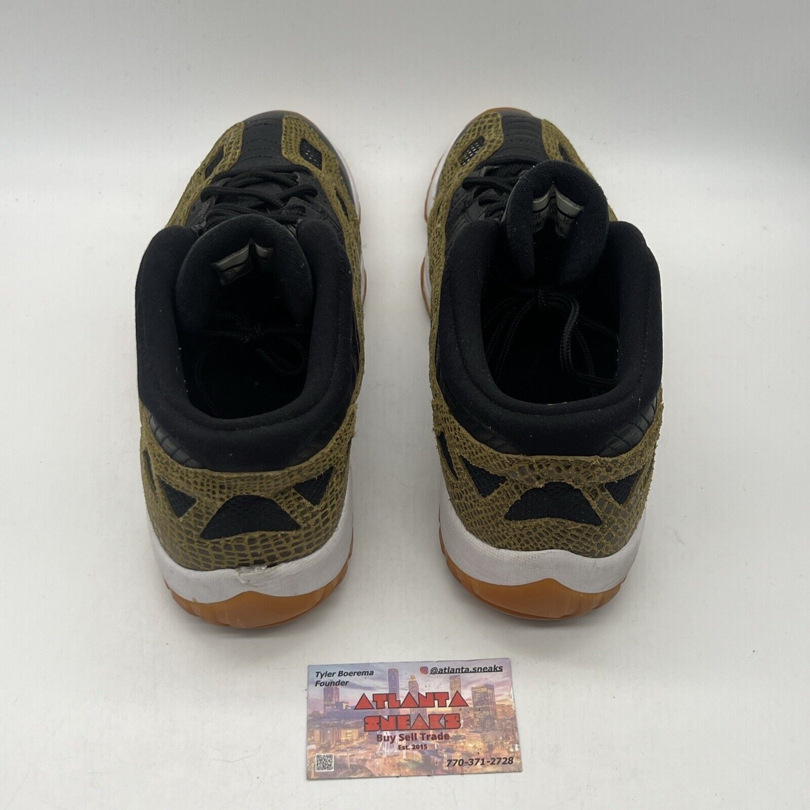 Size 12 - Air Jordan 11 IE Croc Black White Green Gum Leather Used (306008-013)