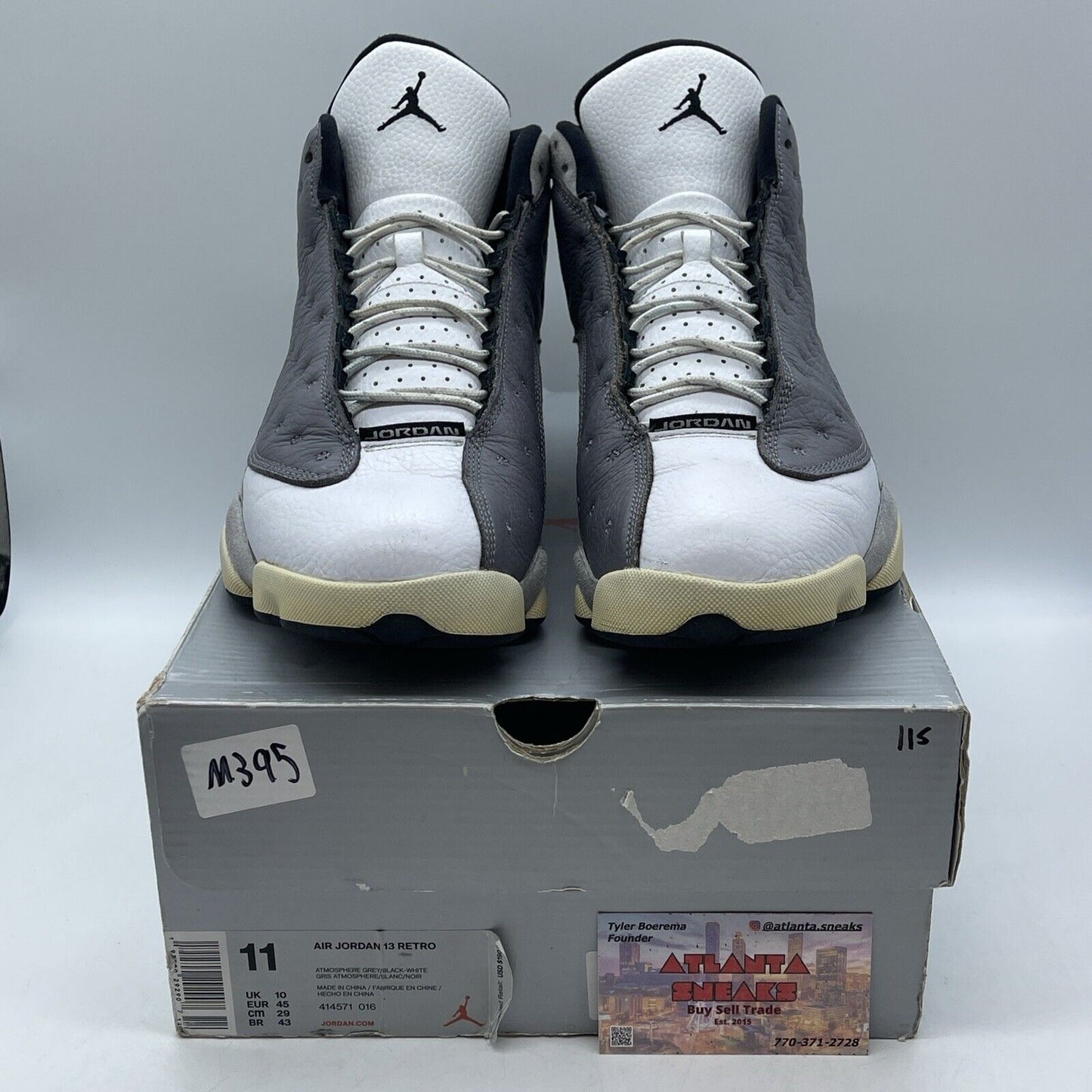 Size 11 - Air Jordan 13 Retro Atmosphere Grey White Suede Leather (414571-016)