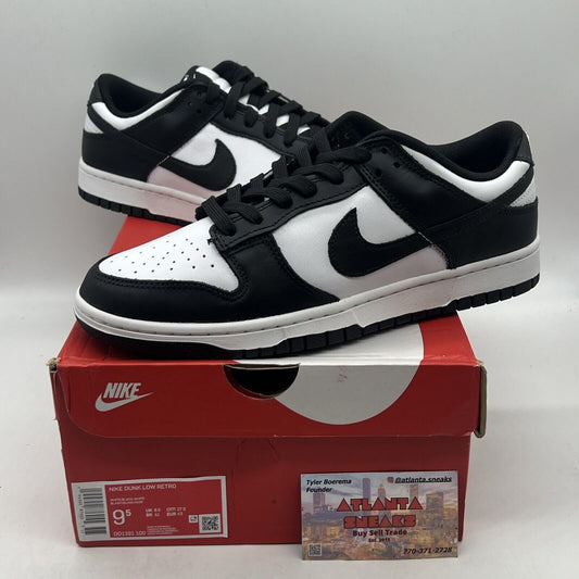 Size 9.5 - Nike Dunk Low Black White Brand New Og All