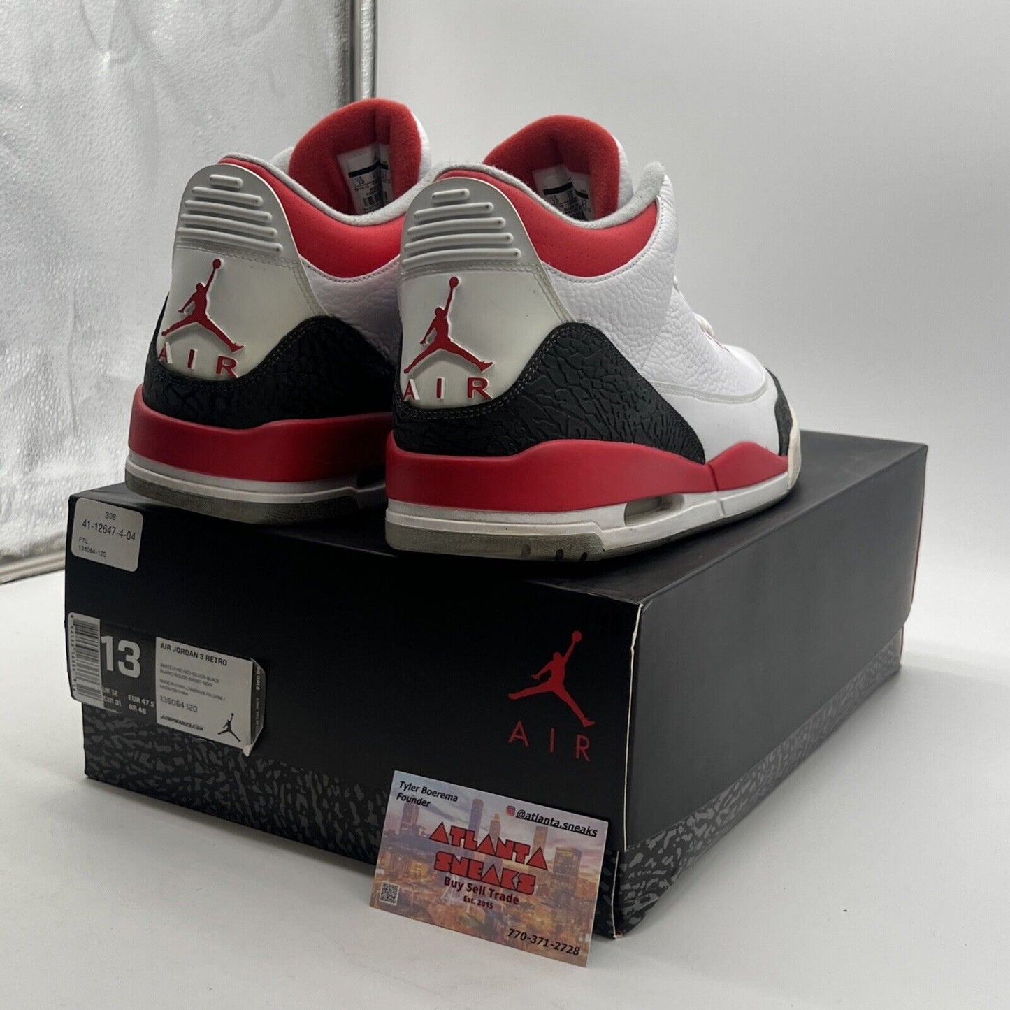 Size 13 - Air Jordan 3 Retro 2013 Fire Red (136064-120)