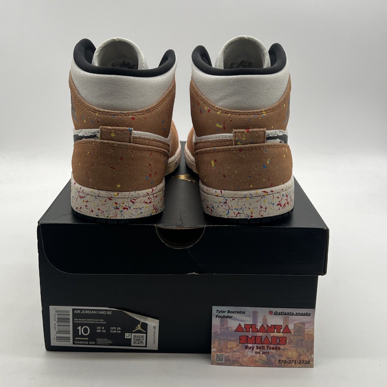 Size 10 - Air Jordan 1 SE Mid Brushstroke Paint Splatter (DA8005-100)