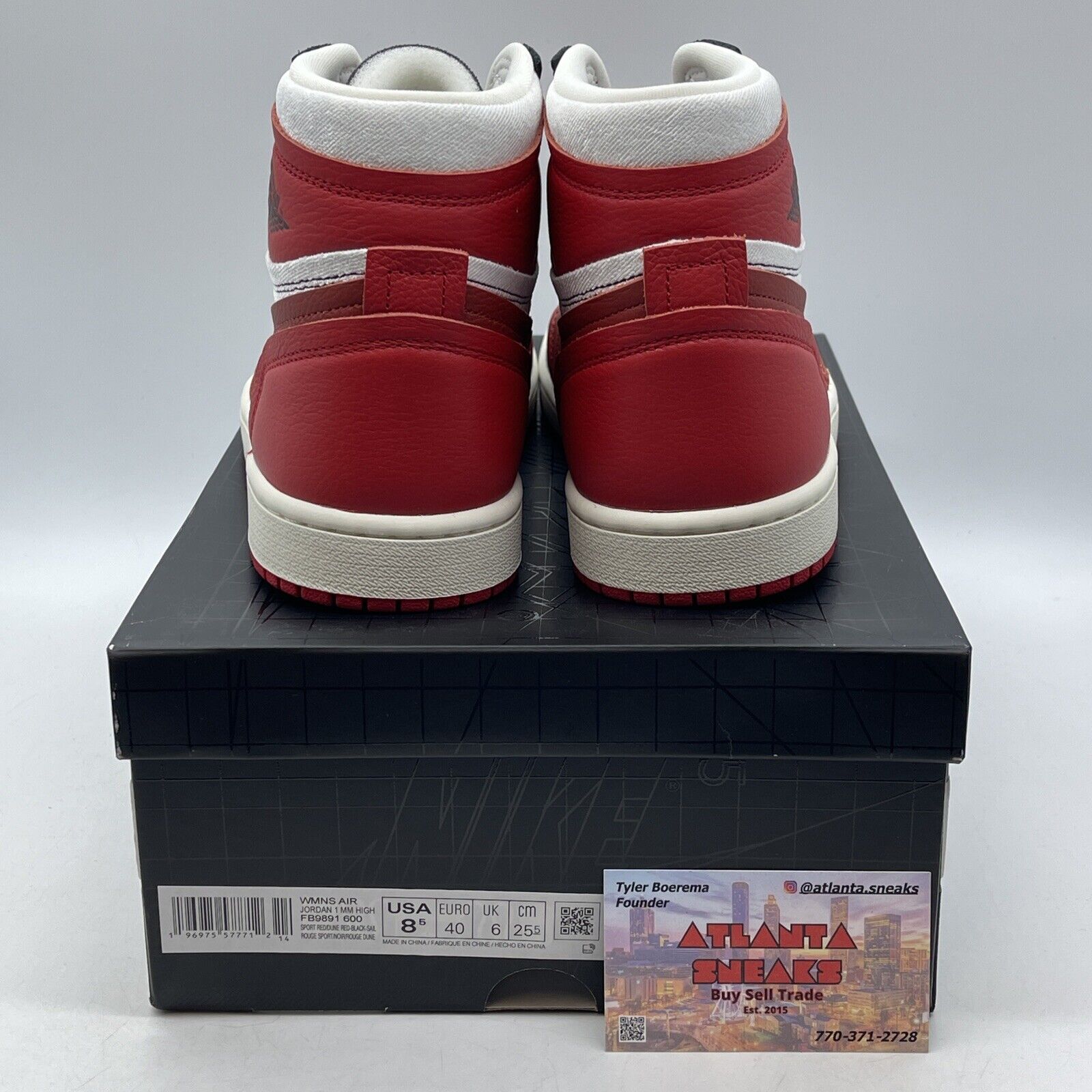 Size 8.5W - Air Jordan 1 Method of Make High Sport Red Black (FB9891-600)