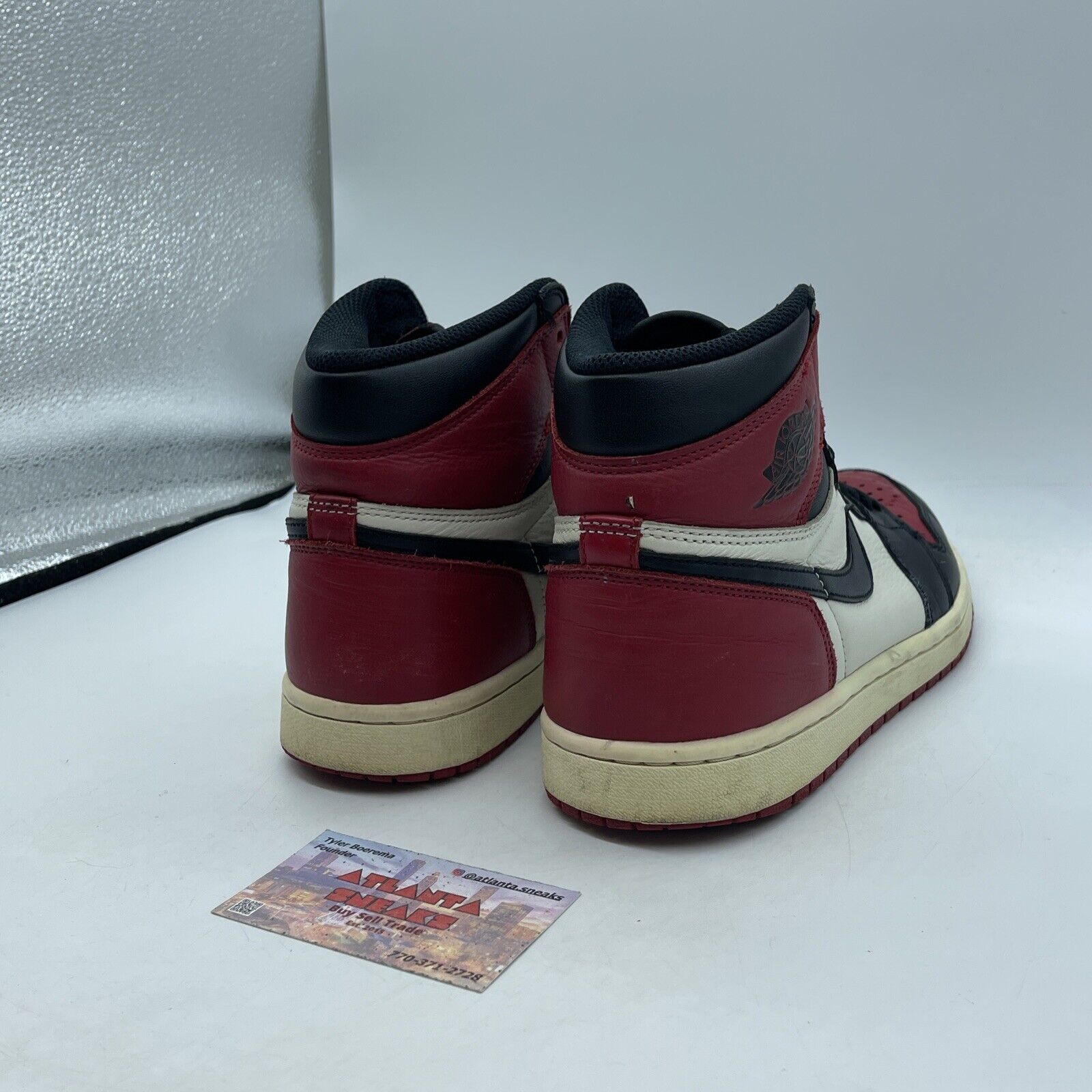 Size 8 - Jordan 1 Retro OG High Bred Toe Black Red White Leather (555088-610)