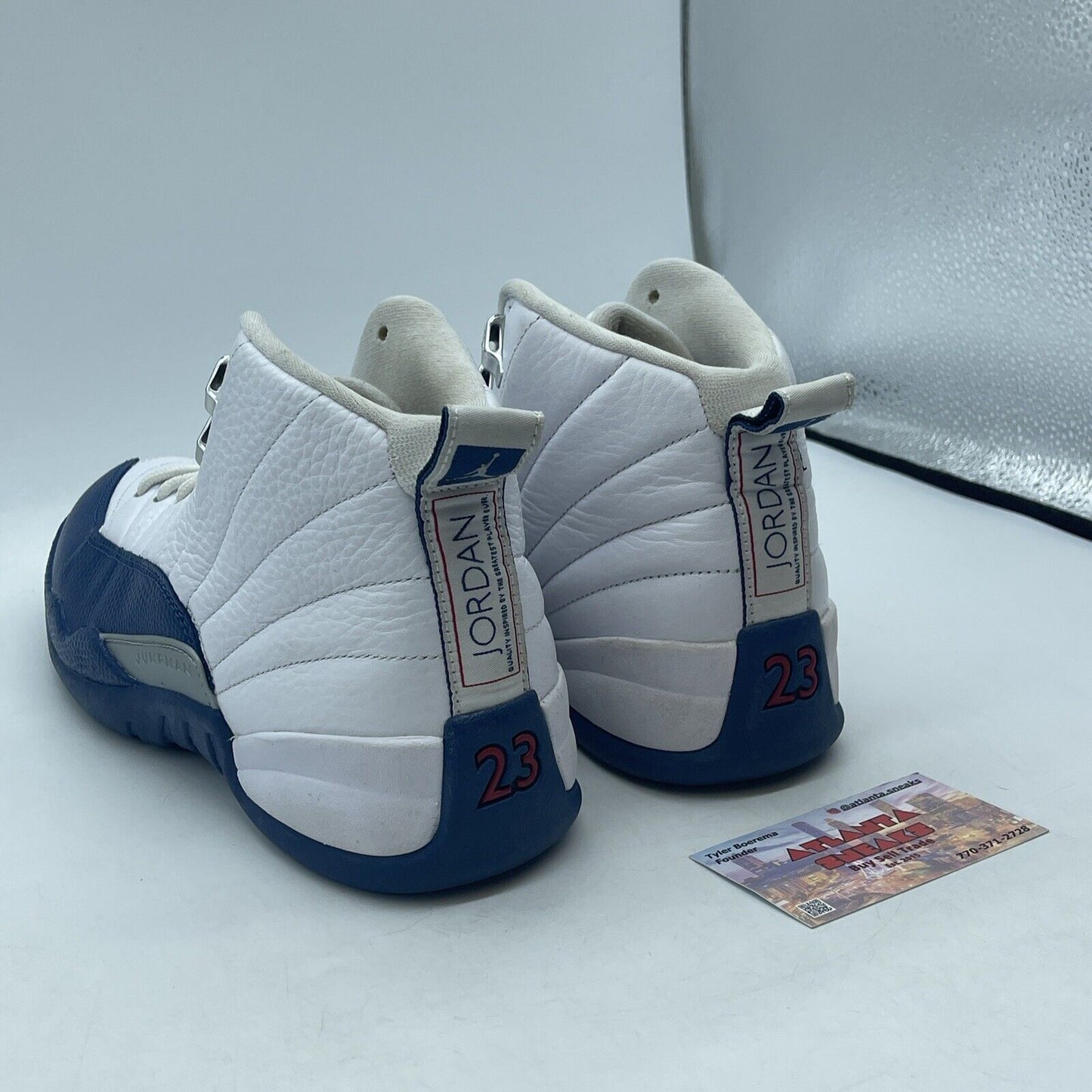 Size 8.5 - Jordan 12 Retro French Blue 2016 White Leather (130690-113)