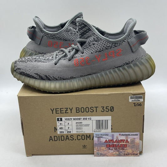 Size 7.5 - adidas Yeezy Boost 350 V2 Low Beluga 2.0 Grey Red Suede (AH2203)