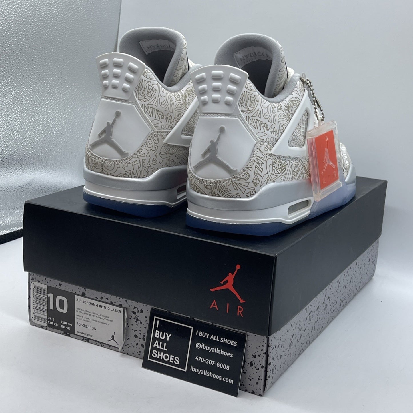 Size 10 - Air Jordan 4 Retro 30th Anniversary Laser Grey Suede (705333-105(