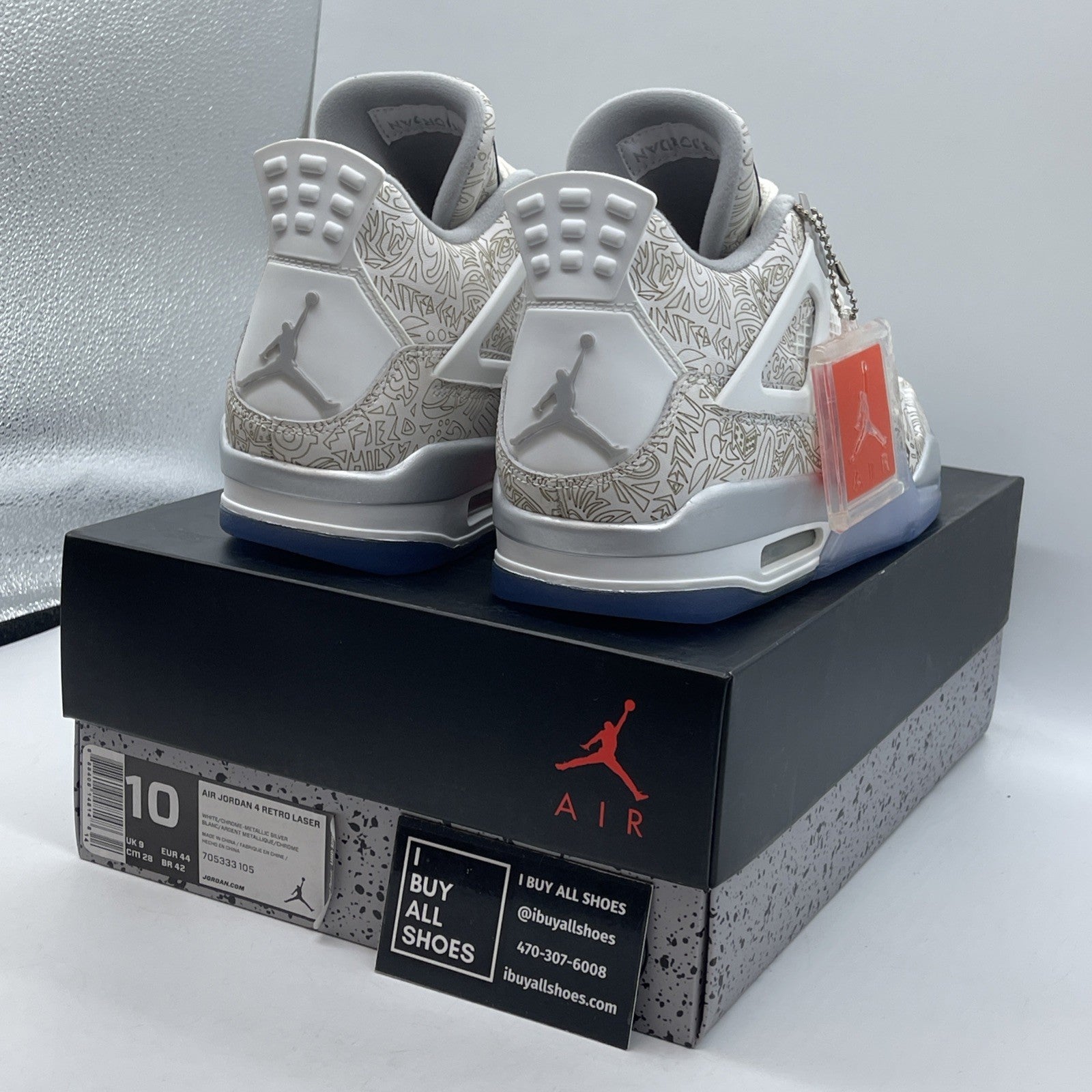 Size 10 - Air Jordan 4 Retro 30th Anniversary Laser Grey Suede (705333-105(