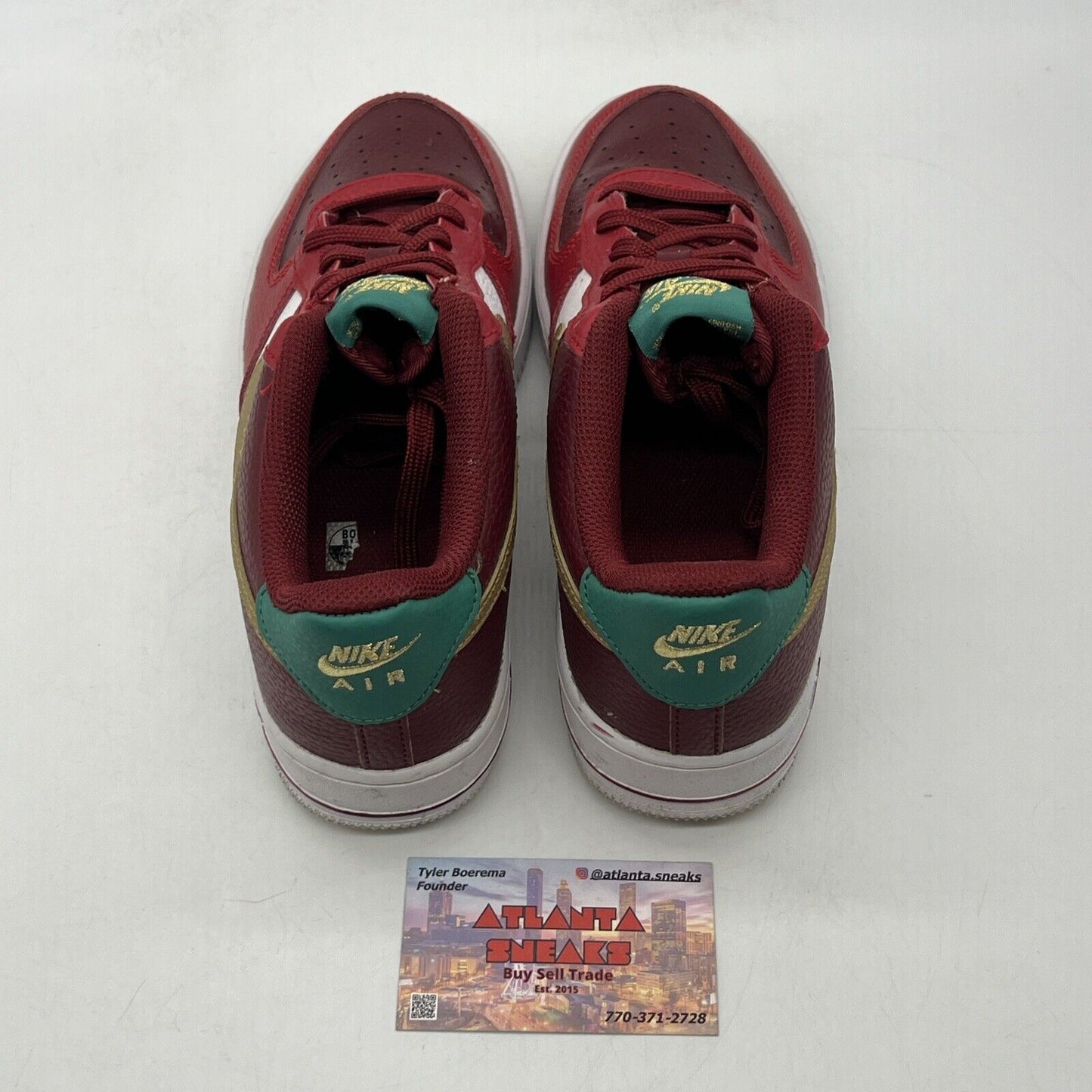 Size 6.5 (GS) - Nike Air Force 1 Low Christmas Red Green Leather  (DQ4709-600)