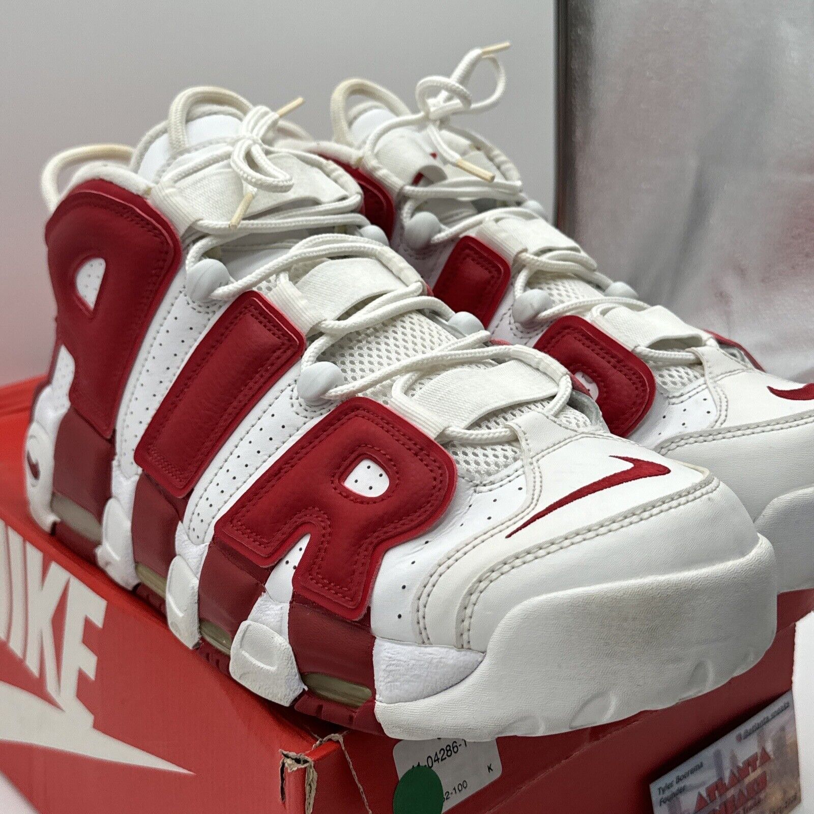 Size 12 - Nike Air More Uptempo White Red 2016 Varsity OG All Classic Leather A