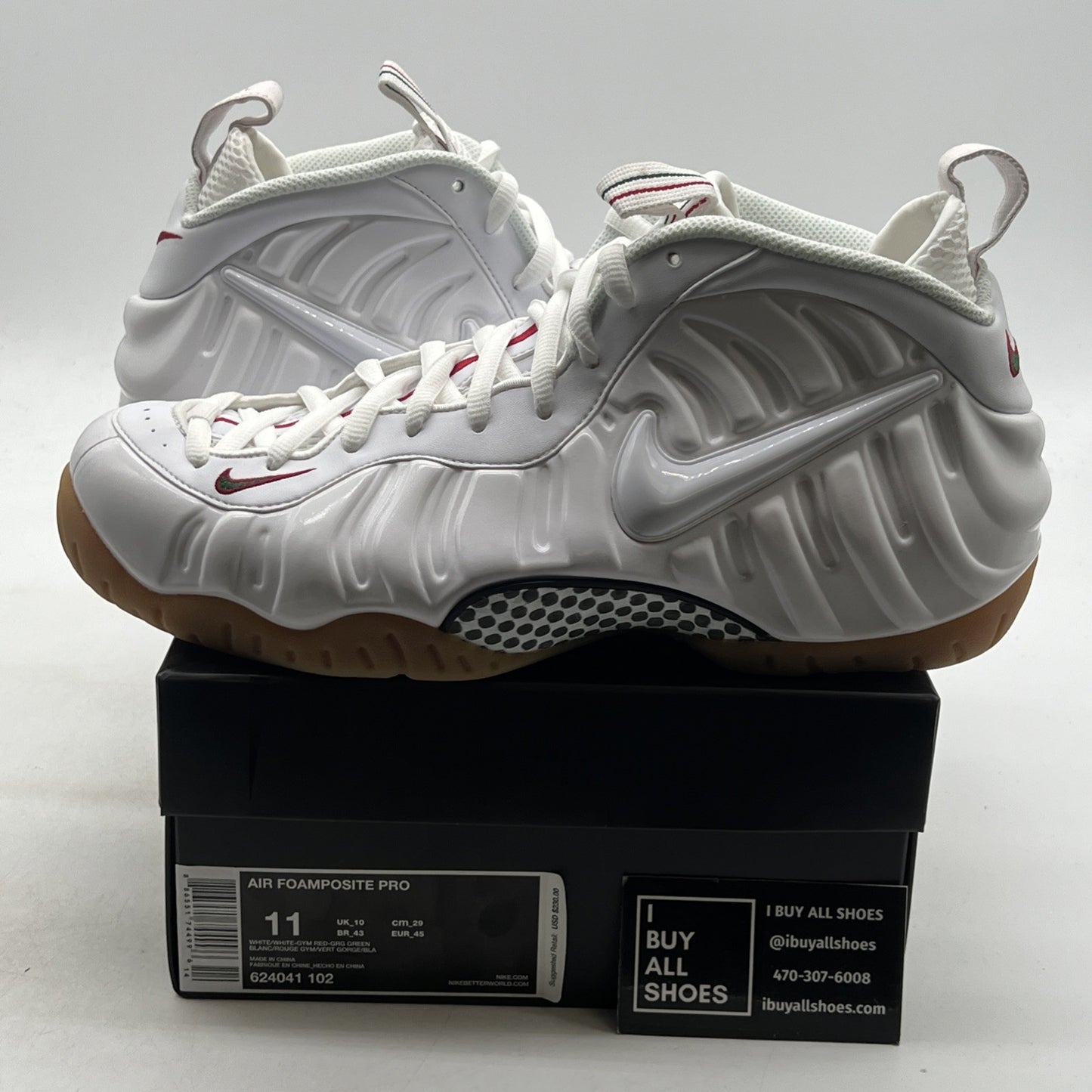 Size 11 - Nike Foamposite Pro Gucci - White (624041-102)