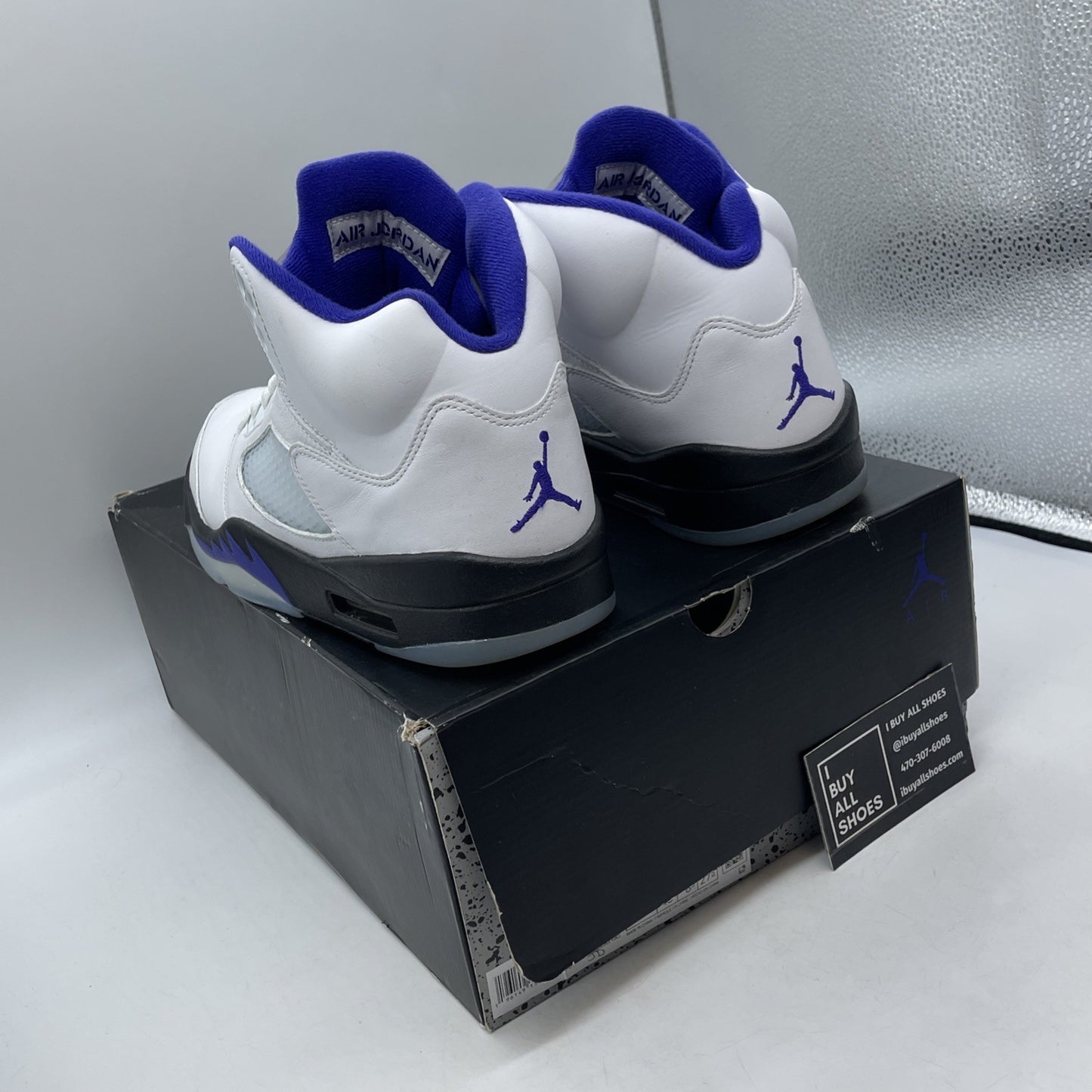 Size 9.5 - Jordan 5 Concord White Purple Black Leather (DD0587-141)
