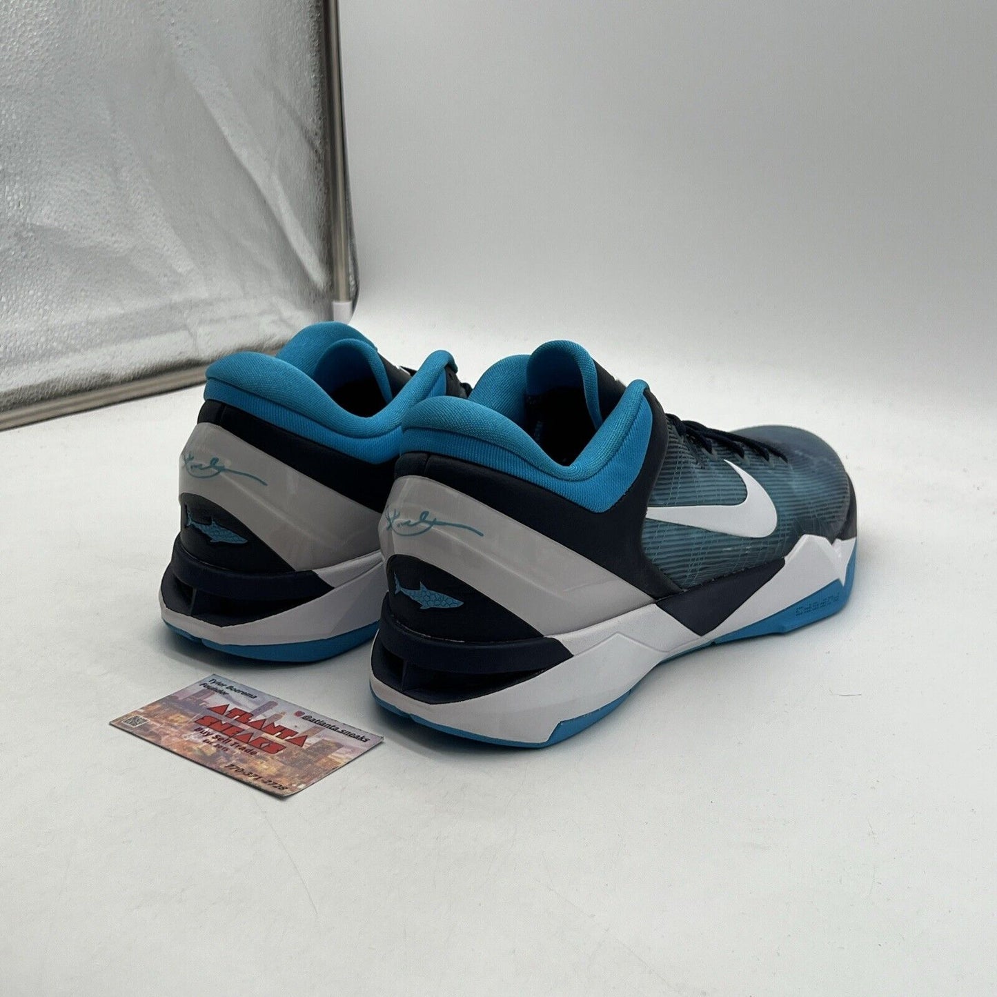 Size 11 - Nike Zoom Kobe 7 System Shark White Blue (488371-401)