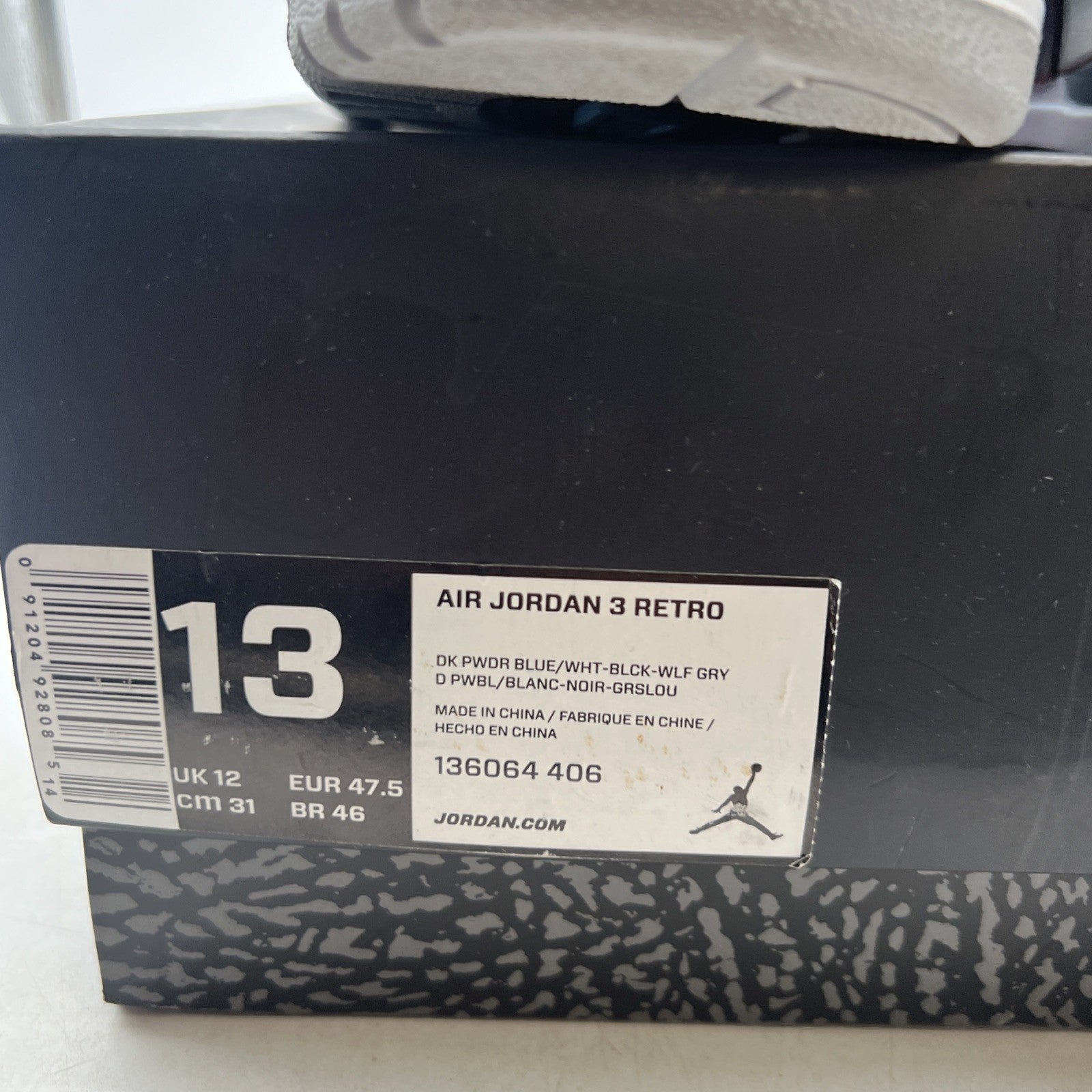 Size 13 - Air Jordan 3 Retro Powder Blue (136064-406)