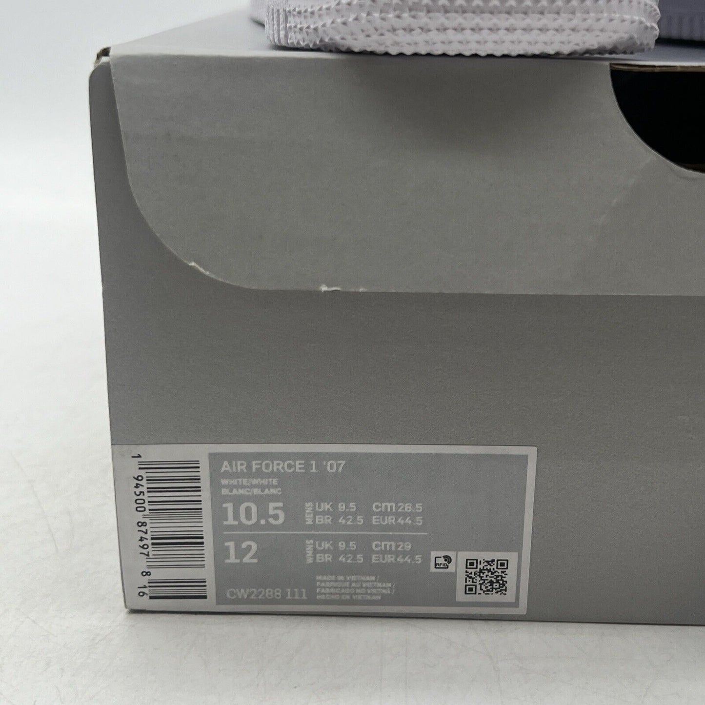 Size 10.5 - Nike Air Force 1 '07 Low Triple White (CW2288-111)