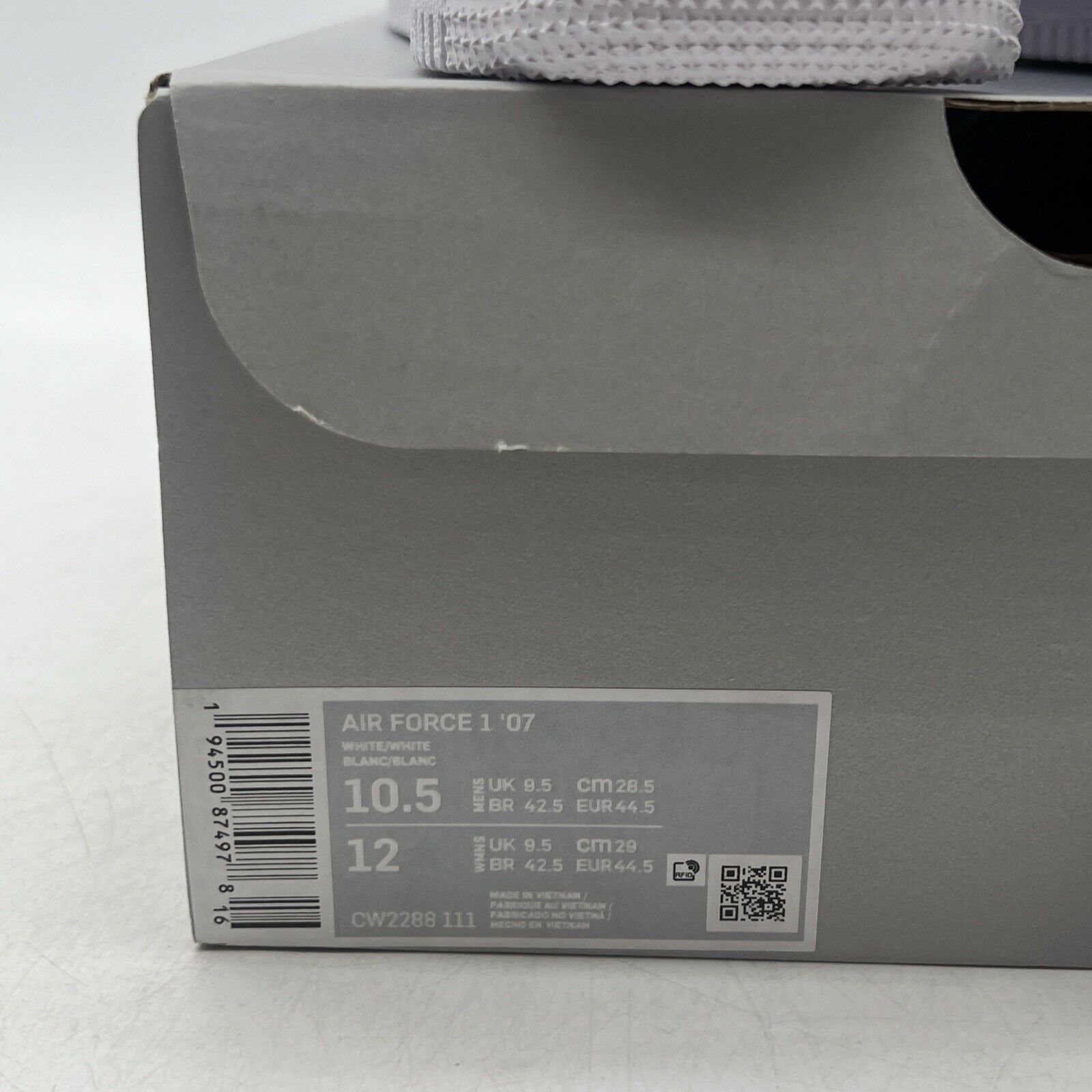 Size 10.5 - Nike Air Force 1 '07 Low Triple White (CW2288-111)