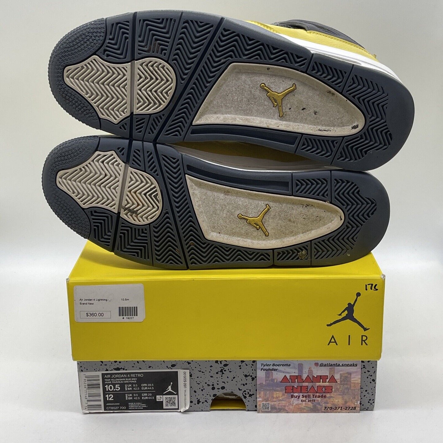 Size 10.5 - Jordan 4 Retro Mid Lightning Yellow Grey Suede Leather (CT8527-700)