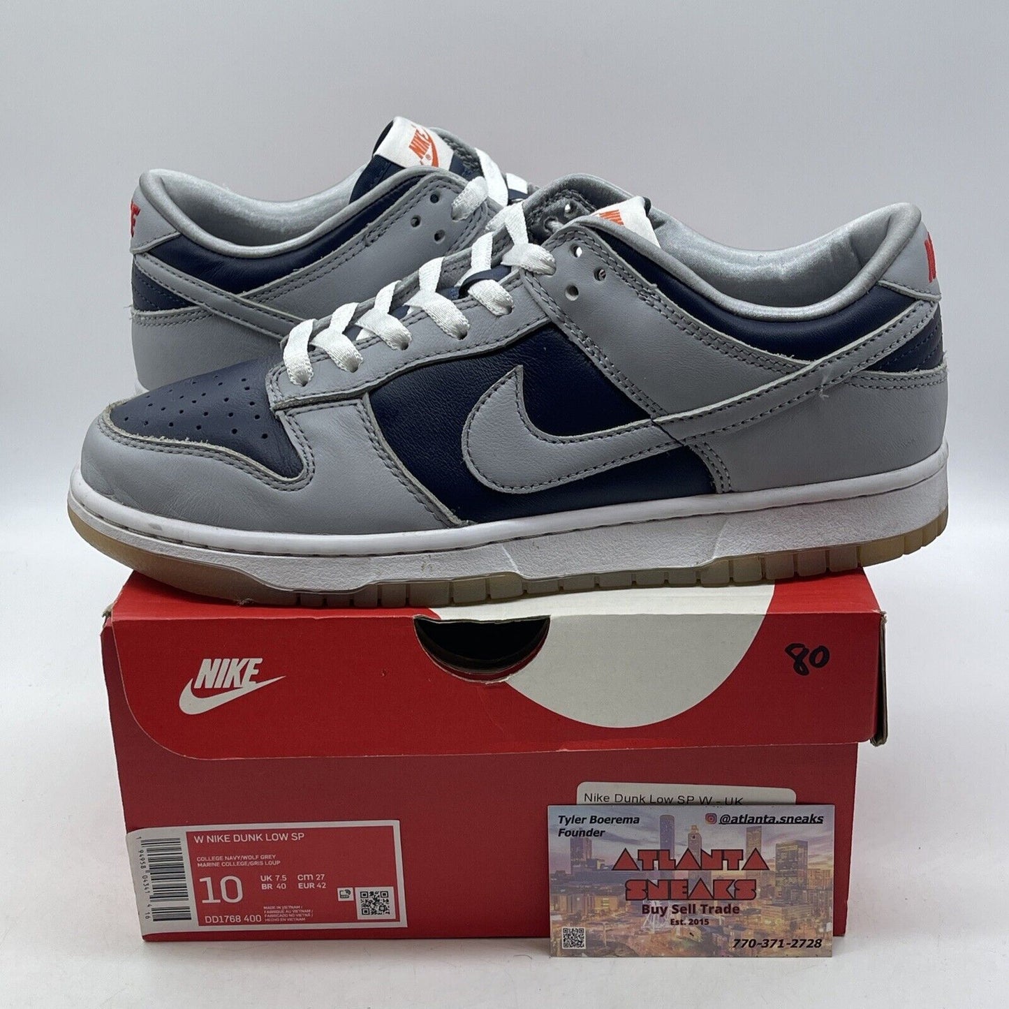 Size 10 - Nike Dunk Low SP College Navy 2021 Grey Red Suede Leather (DD1768-400)