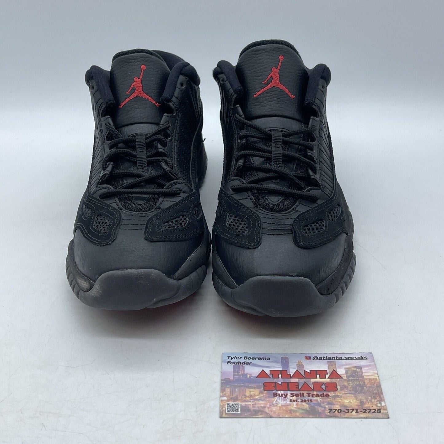 Size 6Y (GS) - Jordan 11 Retro IE Low Referee Black Red Suede (768873-003)