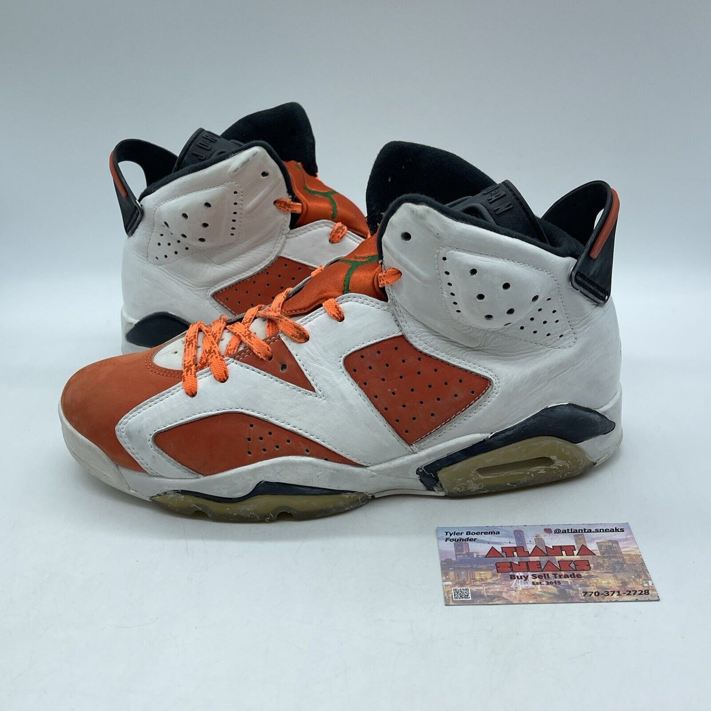 Size 9 - Air Jordan 6 Retro Gatorade Black Orange Suede White (384664-145)