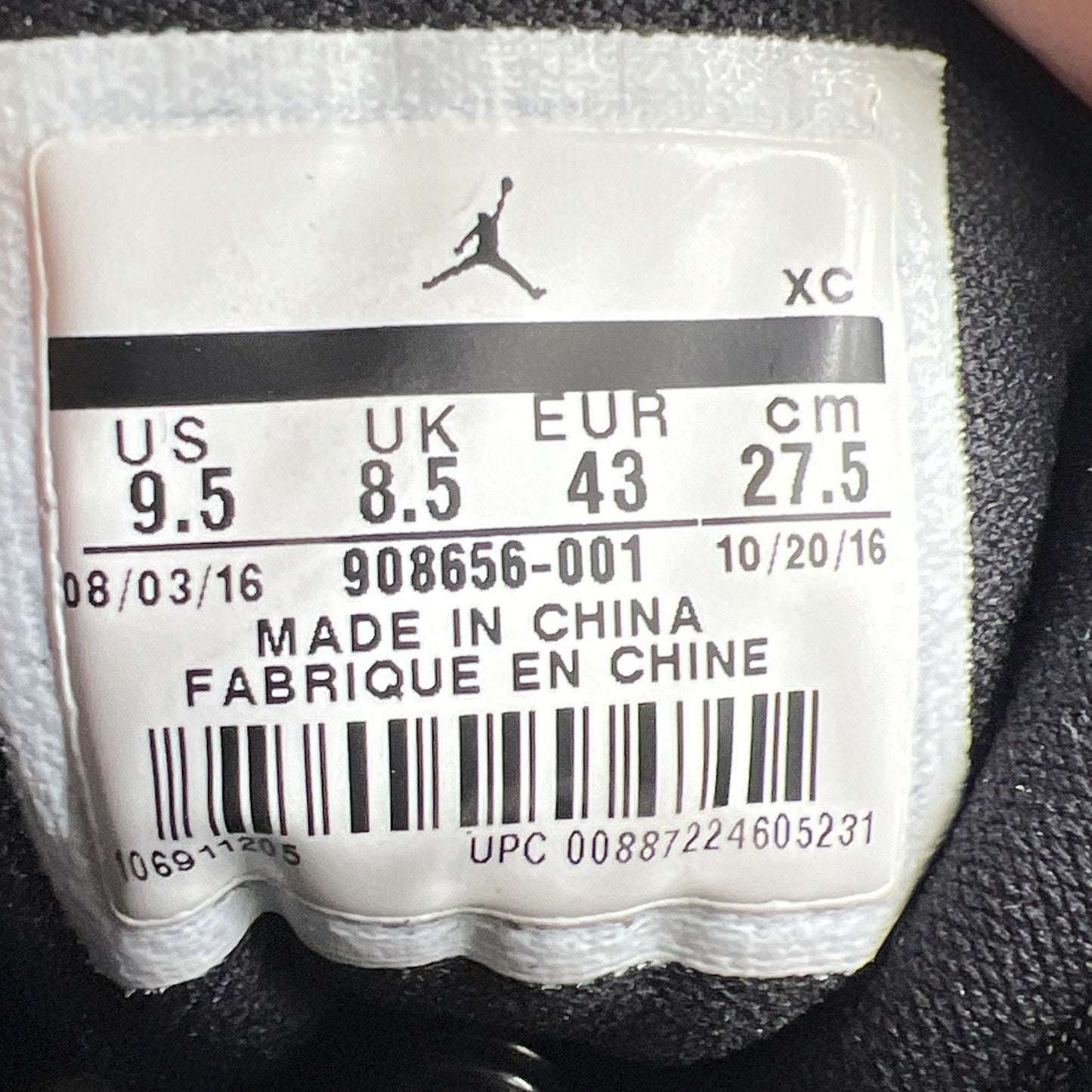Size 9.5 - Air Jordan 1 Retro 2017 High BHM (908656-001)