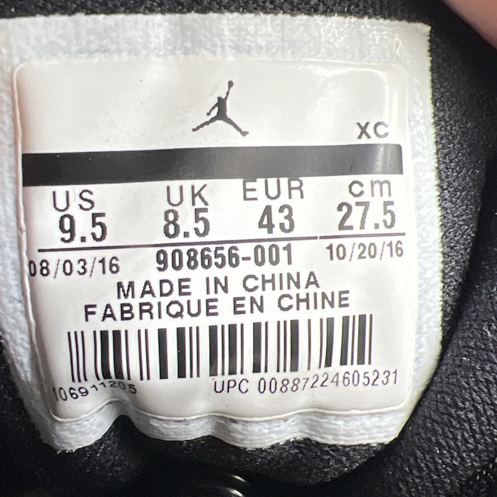 Size 9.5 - Air Jordan 1 Retro 2017 High BHM (908656-001)