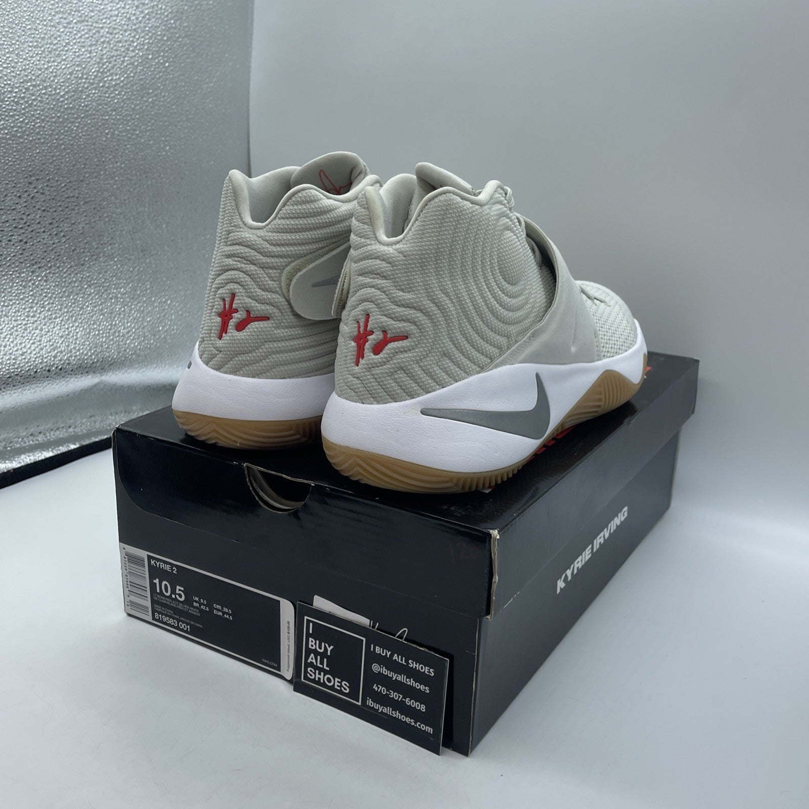 Size 10.5 - Nike Kyrie 2 Summer Grey Suede Leather  (819583-001)