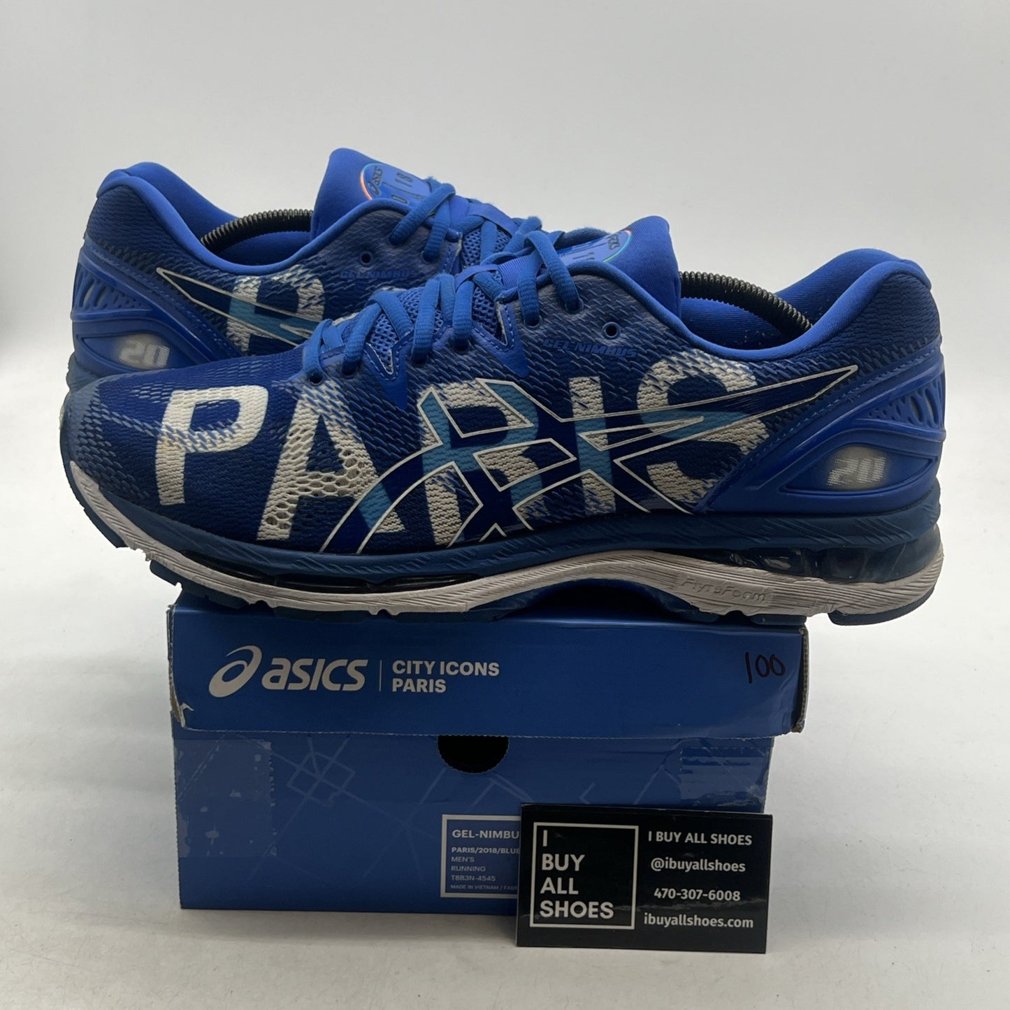 Size 11.5W - Asics Gel Nimbus 20 2018 Paris Marathon Running (T8B3N-4545)