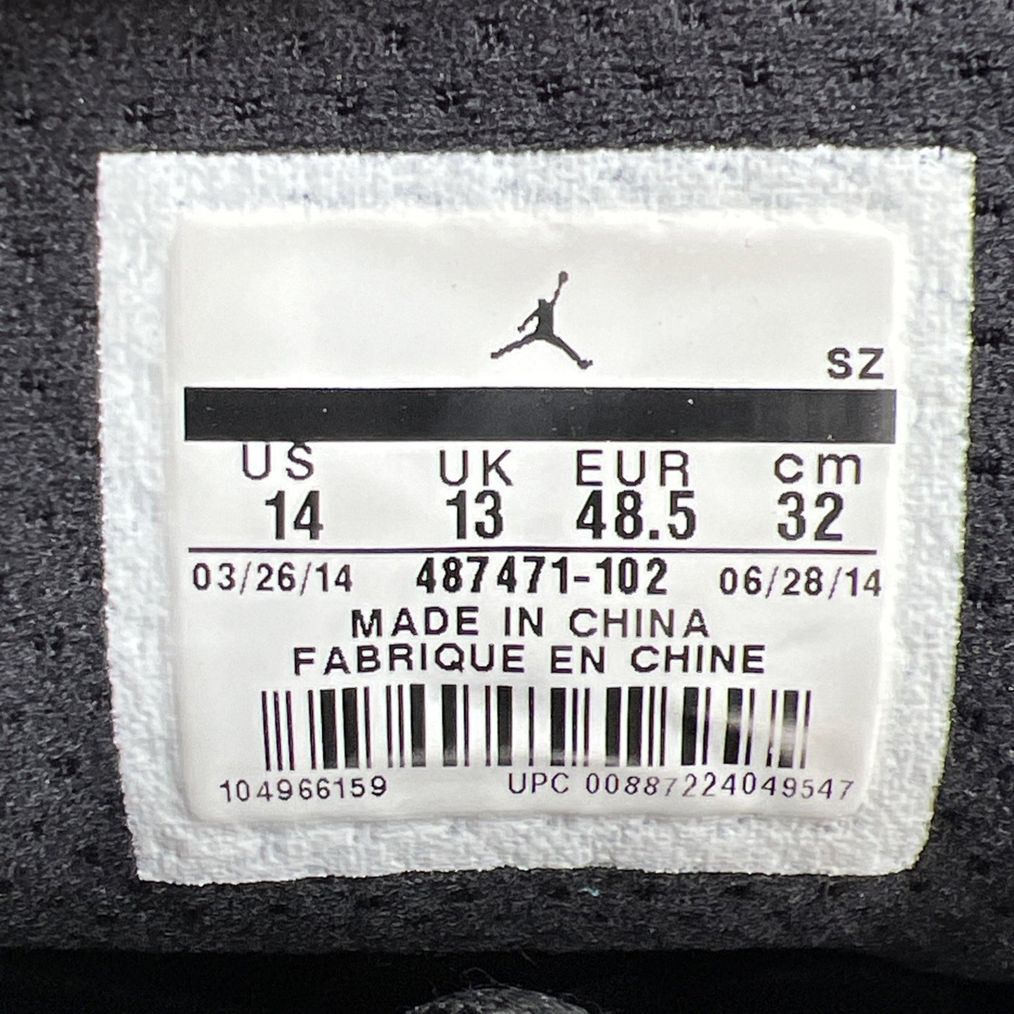 Size 14 - Air Jordan 14 Retro 2014 Black Toe (487471-102)