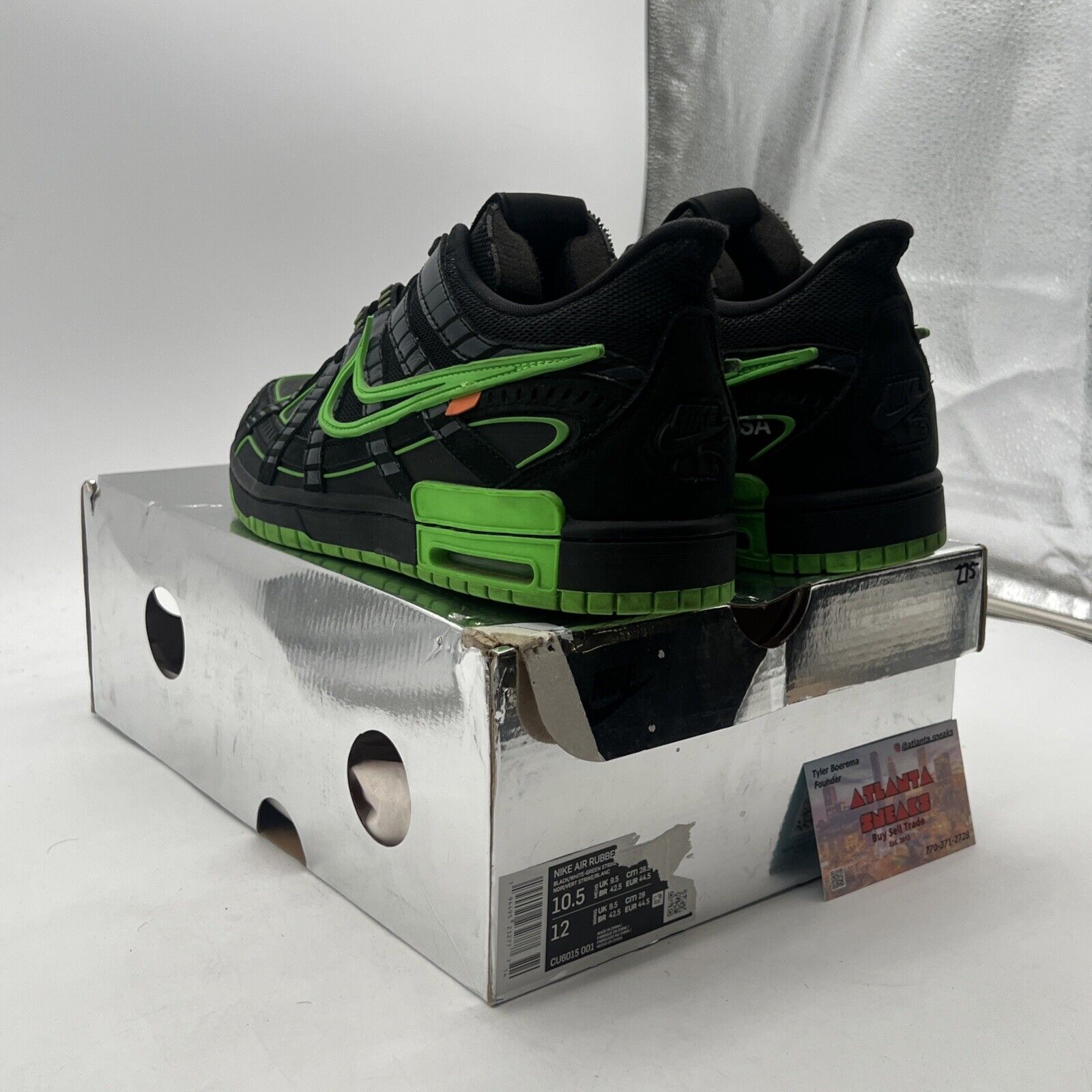 Size 10.5 - Nike Air Rubber Dunk x Off-White Low Green Strike (CU6015-001)