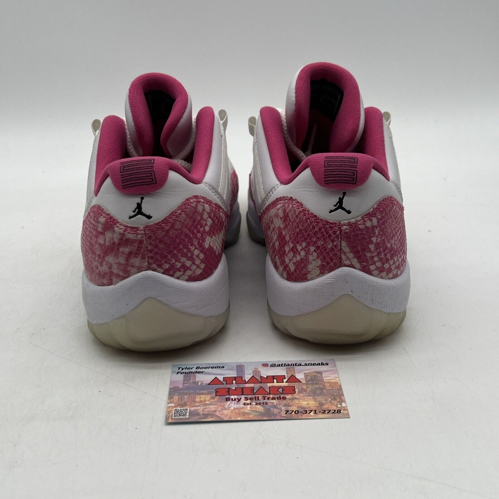 Size 10 - Air Jordan 11 Retro Low Pink Snakeskin W White Pink Leather Ah7860-106