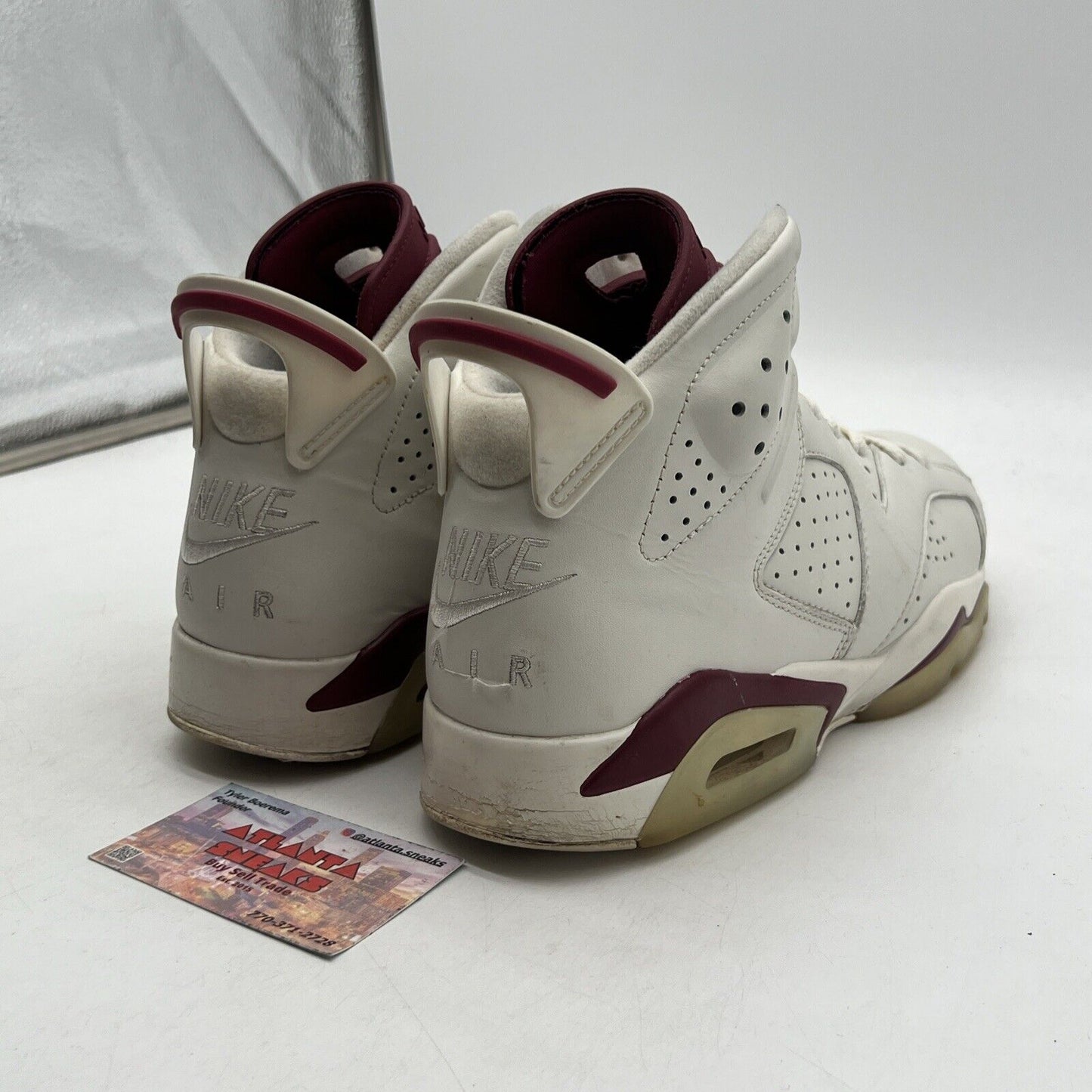 Size 8.5 - Air Jordan 6 Retro 2015 Maroon White Leather (384664-123)