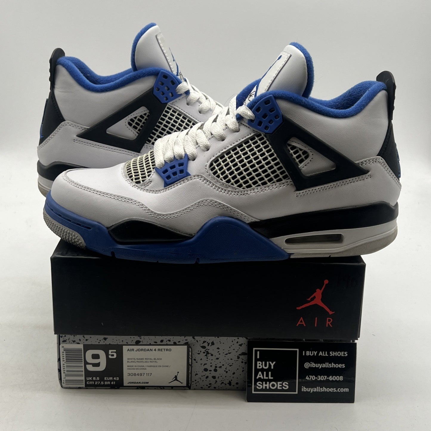 Size 9.5 - Air Jordan 4 Retro Mid Motorsports (308497-117)