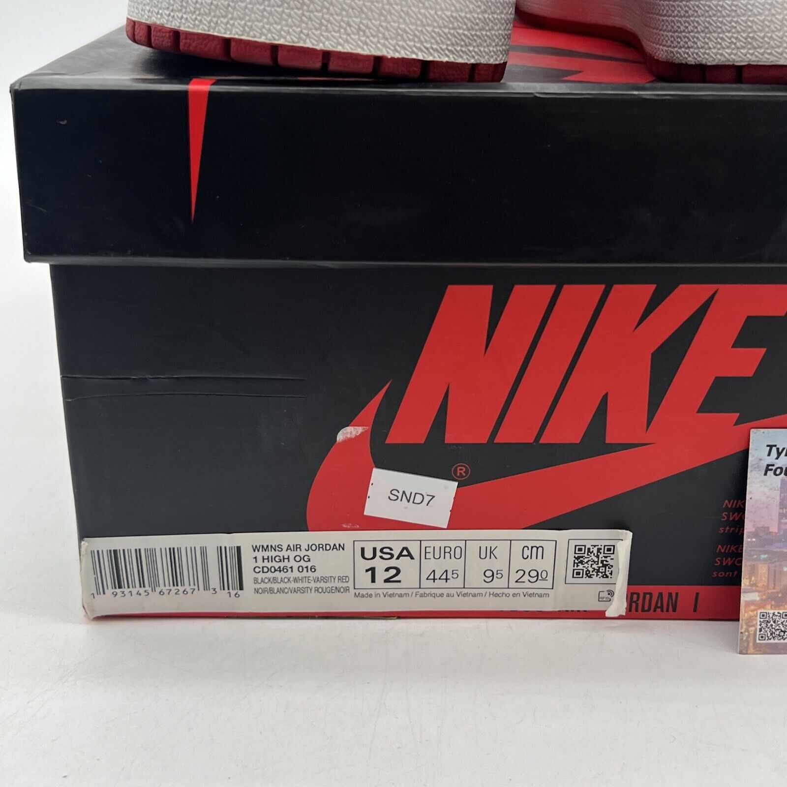 Size 12 - Air Jordan 1 Retro High Satin Black Toe W (CD0461-016)