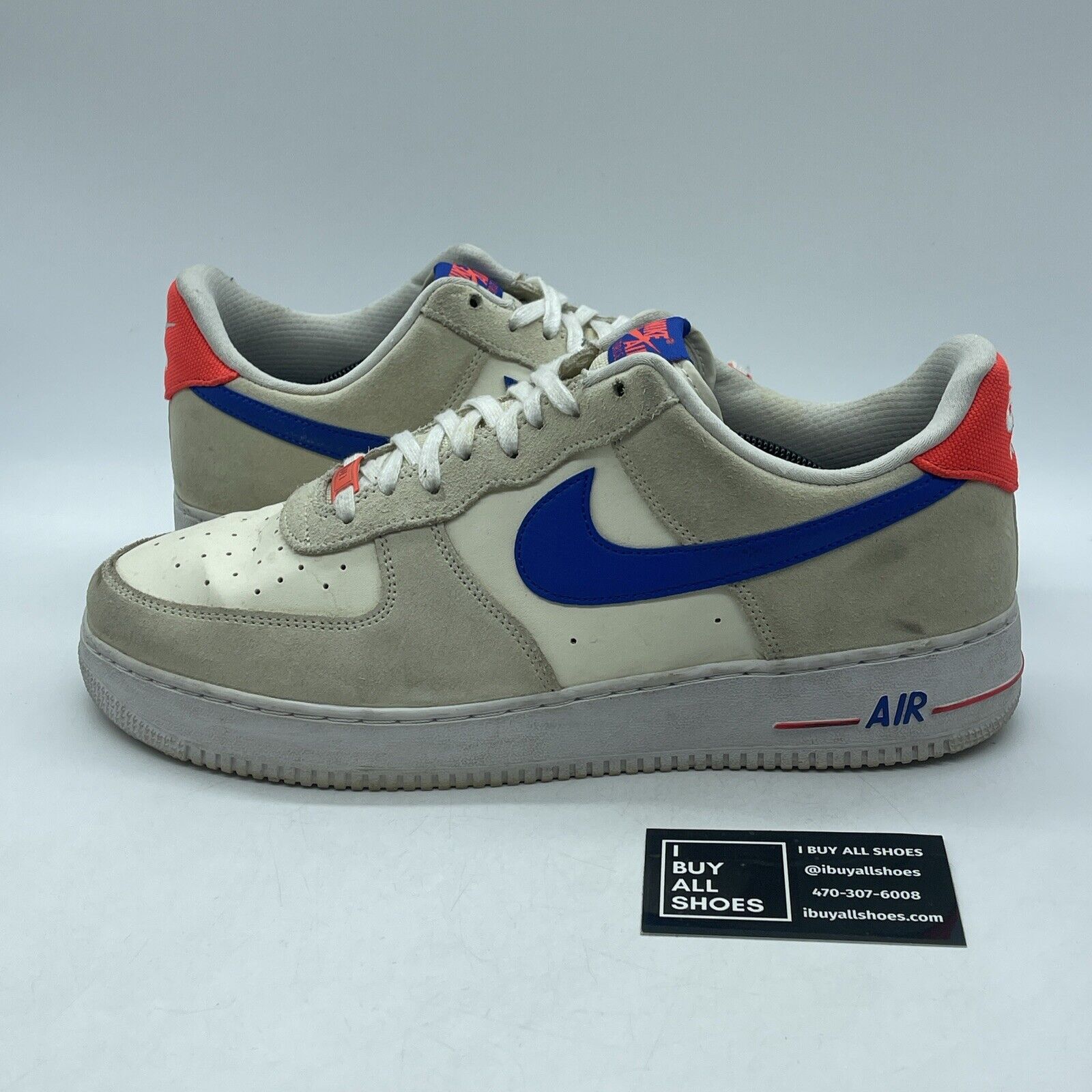 Size 13 - Nike Air Force 1 '07 LV8 Coconut Milk Hyper Royal Suede (DM8314-100)