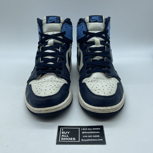 Size 12 - Jordan 1 Retro OG High Obsidian UNC Blue White Leather (555088-140)