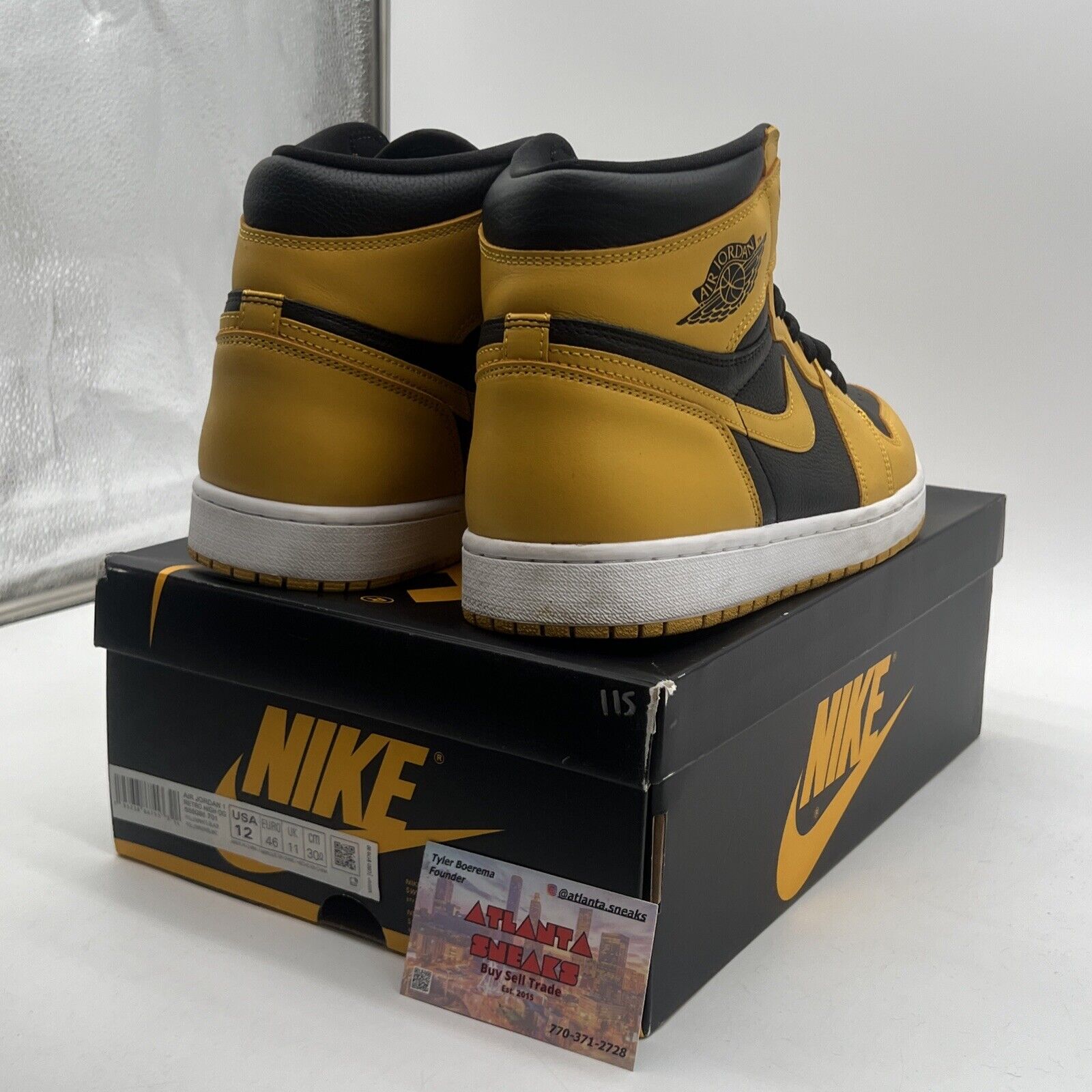 Size 12 - Jordan 1 Retro OG High Pollen Black White Yellow (555088-701)